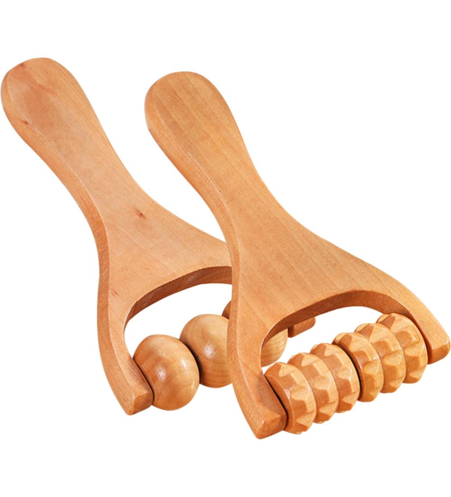 Beavorty Facial Tools & Body Roller - Rubber Wood Massage Device for Face Neck & Legs - Deep Tissue Relief & Relaxation - Buy Online on GoSupps.com