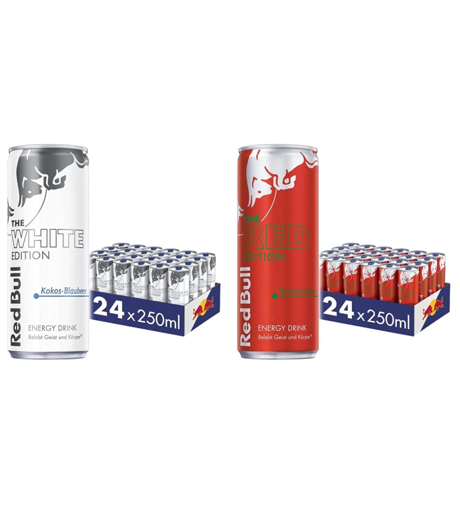 Buy Red Bull Energy Drink White Edition & Red Edition | 24 x 250ml | Watermelon Flavor | International Shipping Available - Buy Online on GoSupps.com