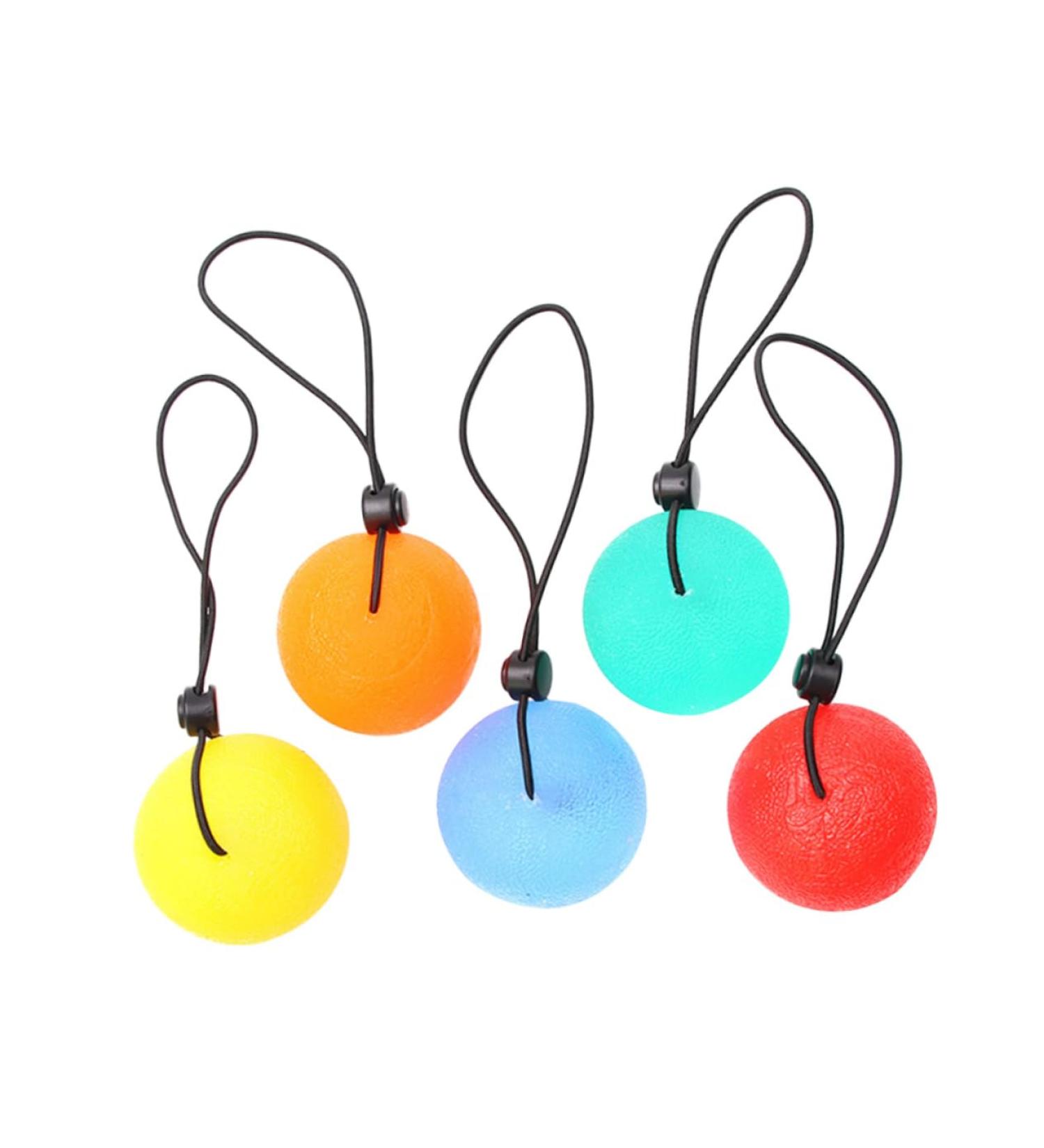 Soesfoufu 5-St Handle Strength Training Ball | Finger Strengthener & Grip Exercise Equipment - Red Rubber Grip for Enhanced Workout Performance - Buy Online on GoSupps.com
