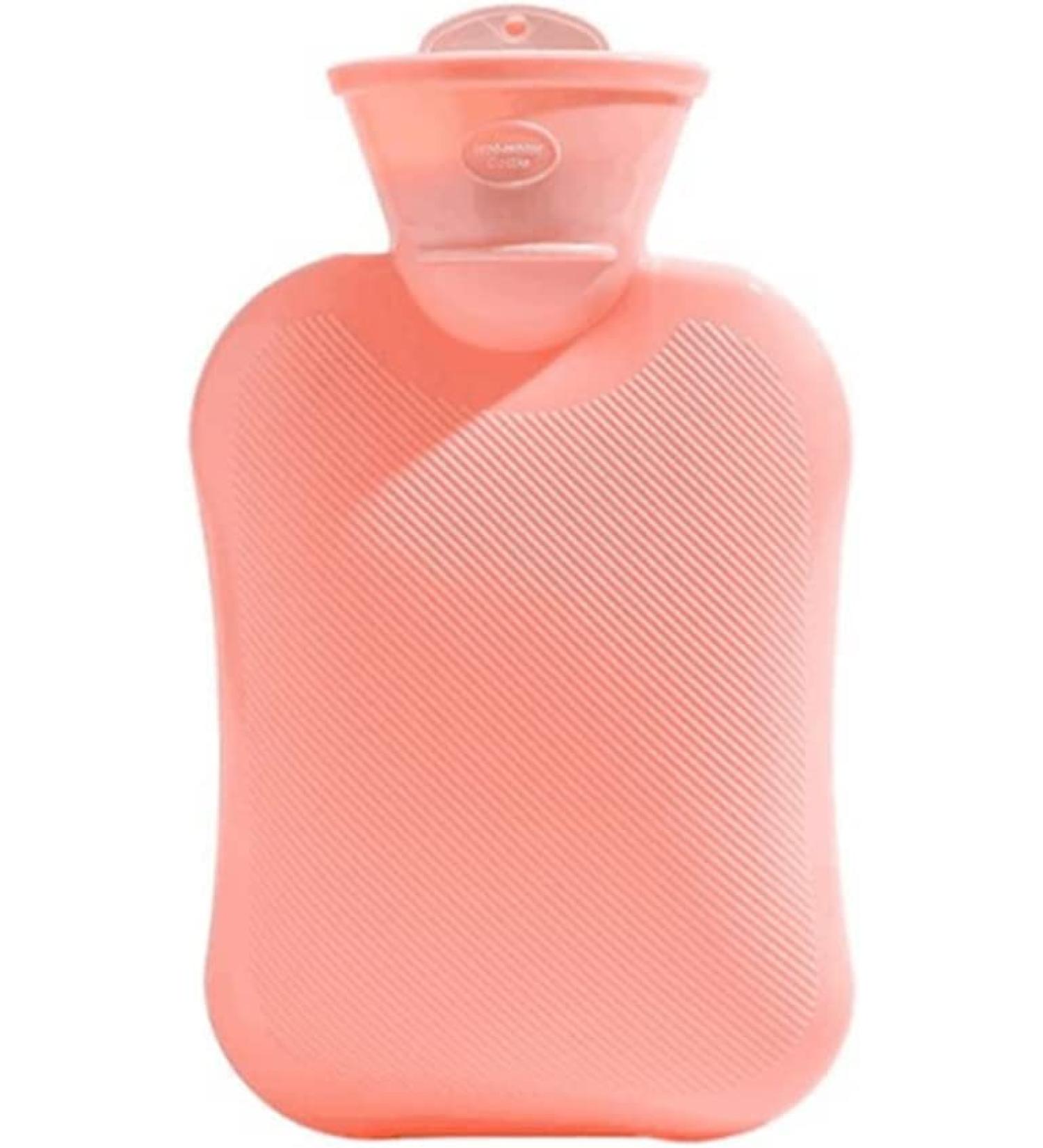 Hot Water Bottle with Soft Fluffy Cover - 500ml for Adults Pain Relief & Cosy Nights - Durable & Stylish - Perfect Gift in Pink - Buy Online on GoSupps.com