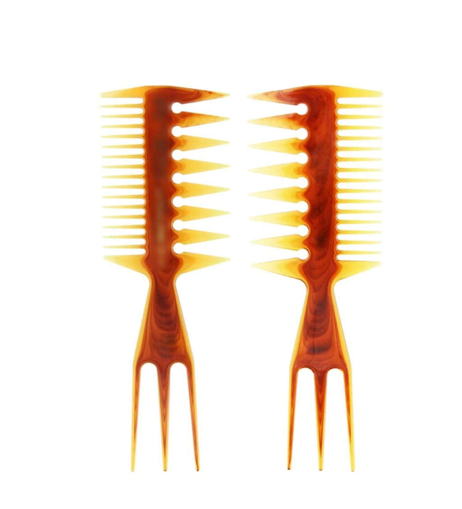 BbteK Combing Brush for Men and Women Hair Comb Double-sided Comb Texture Shape Suitable for Large-back Wide-tooth Comb Tip-tail Flat Comb Household Items for Men and Women Barber Comb Comb for Curly B2pc - Buy Online on GoSupps.com