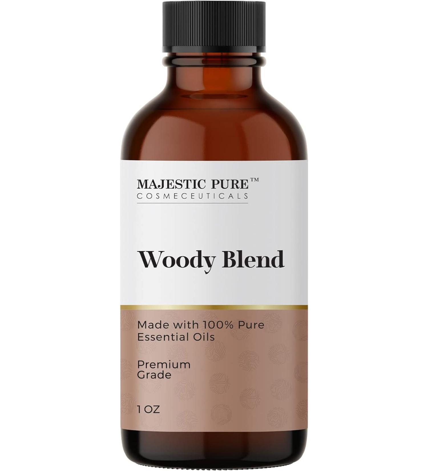 Majestic Pure Wood Essential Oil Blend | 100% Pure Premium Oil for Peace Harmony | Pine Needle Cypress Orange Himalaya Cedarwood Essential Oil for Diffusers & Aromatherapy | 1oz - Buy Online on GoSupps.com