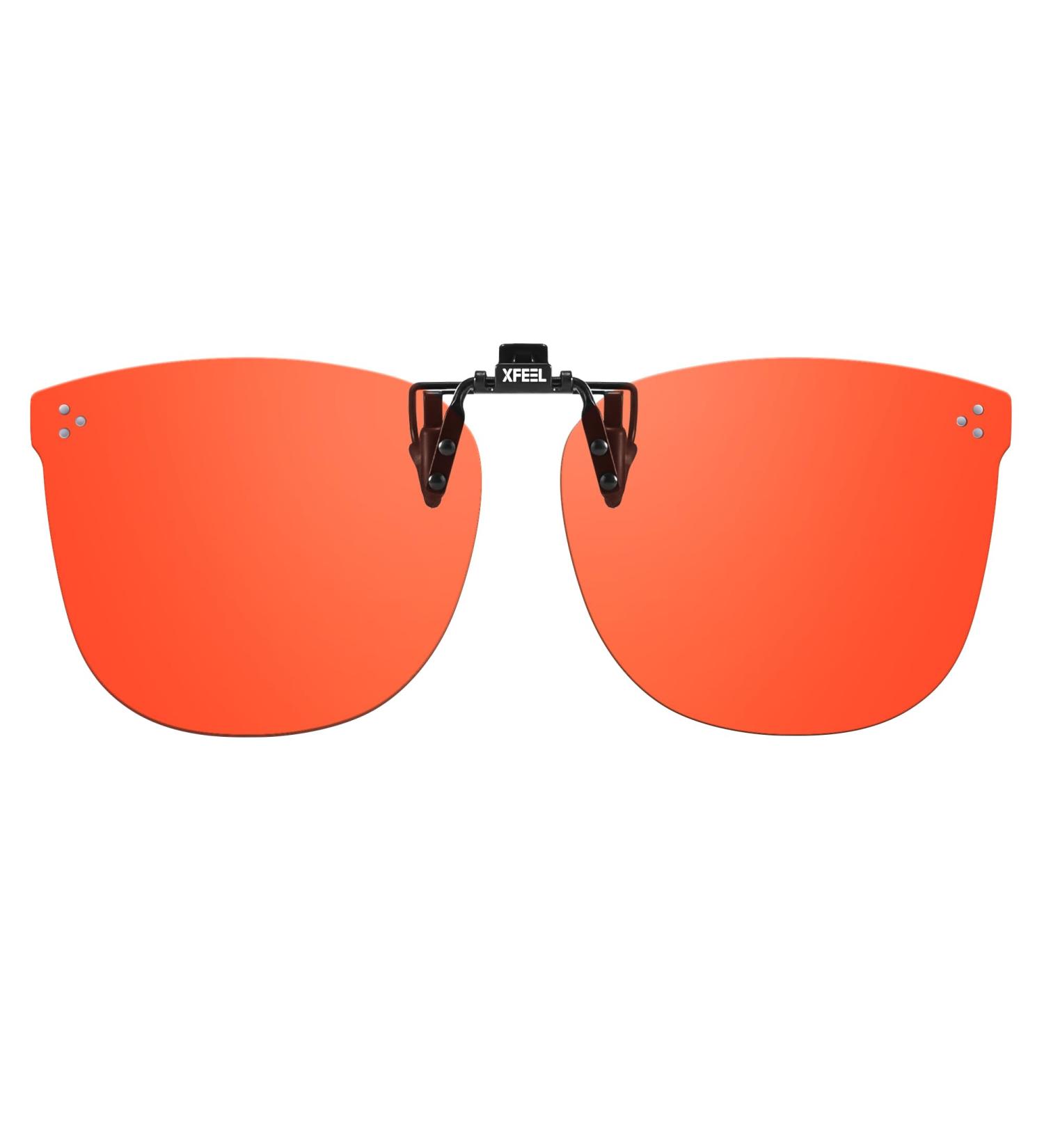 Xfeel Clip-On Blue Light Blocking Glasses - Fit Over Prescription Glasses for Men & Women | A-Flip-Up Dark Amber (99%) for Computer TV & Gaming - Buy Online on GoSupps.com