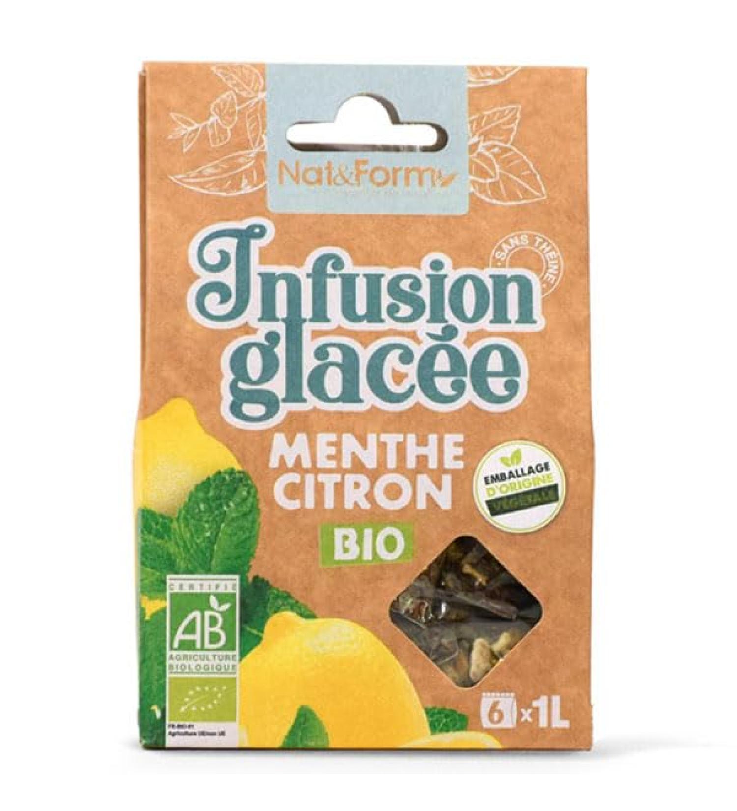 Nat & Form Iced Infusion Mint Organic Lemon 6 sachets of 8g