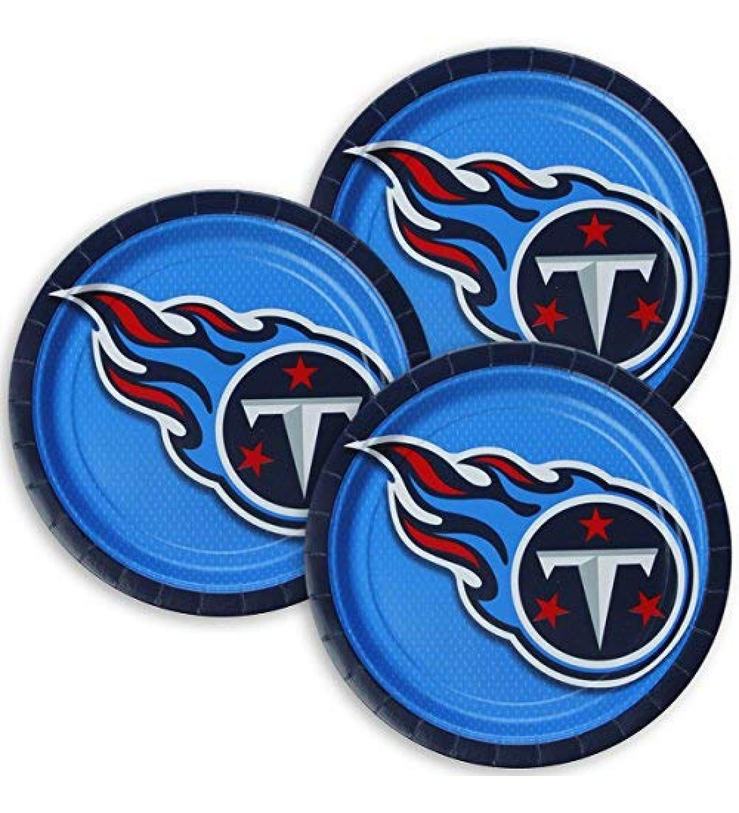 Tennessee Titans Round Plates - 9" | Pack of 8
