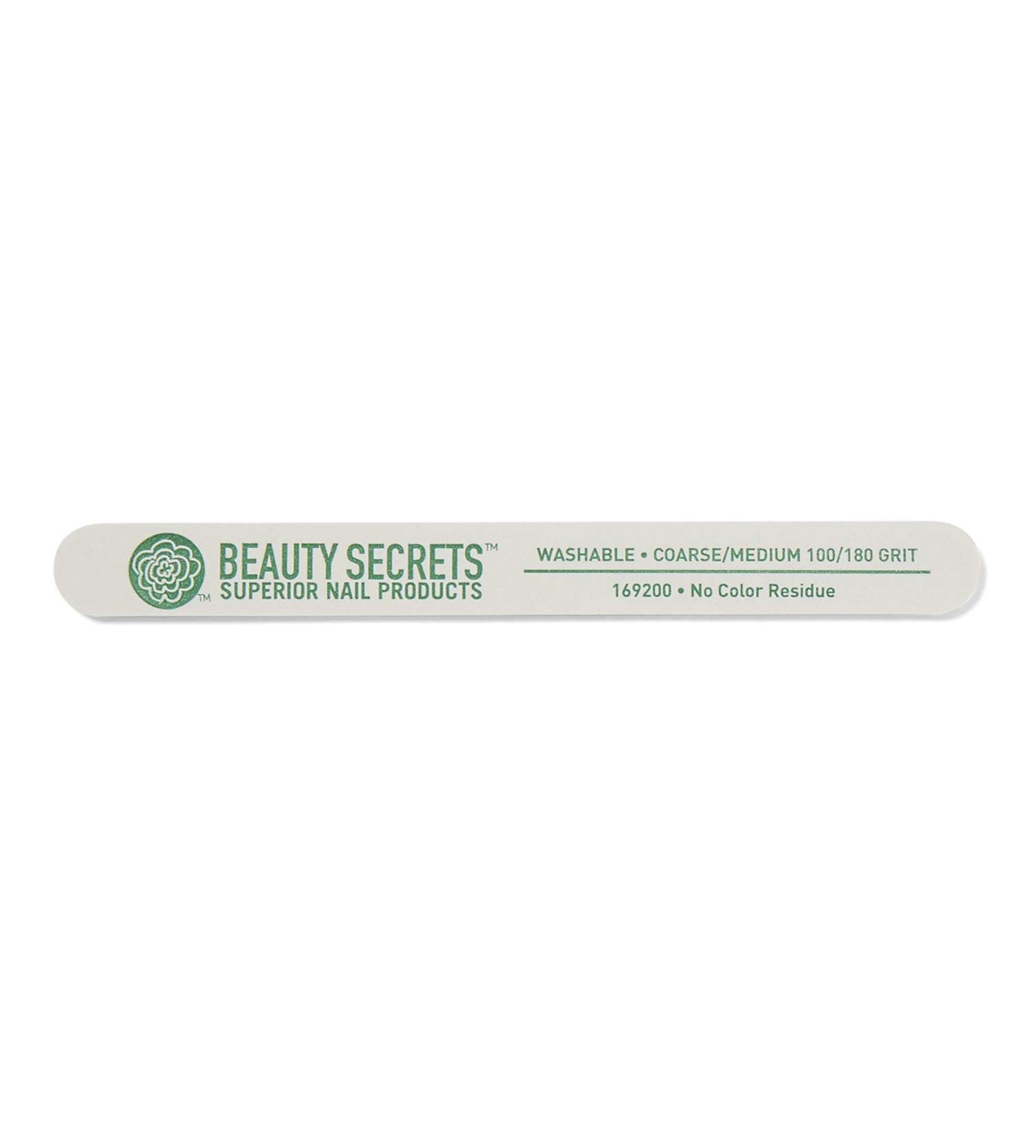 Beauty Secrets White Cushion Nail File Medium/Coarse 100/180 Grit