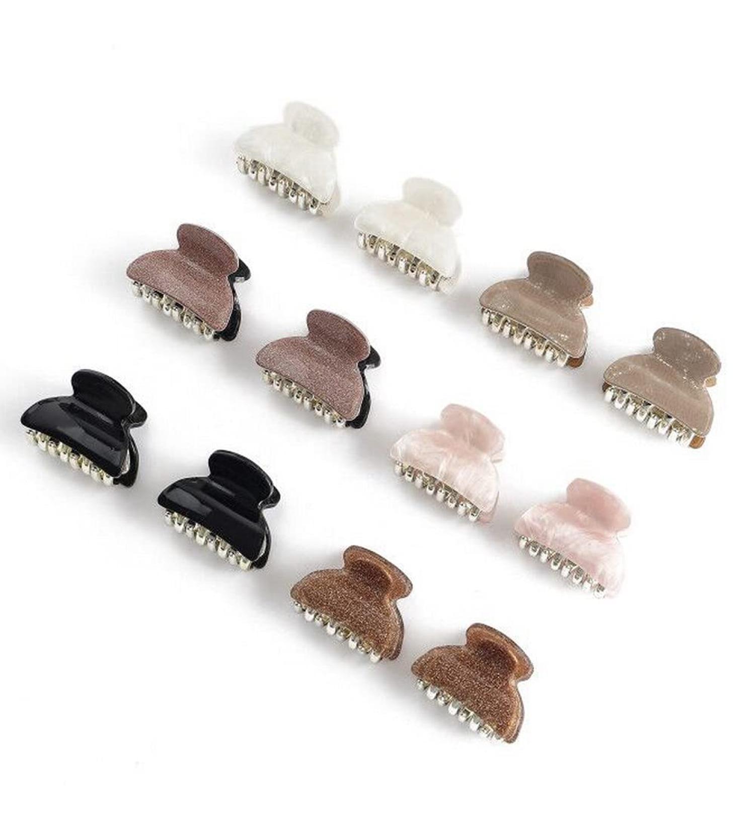 Brown Pink Nonslip Hair Claw Clips for Women and Girls - 12 Pack Durable Hair Claws for Thick and Thin Hair (CL131 I) - Buy Online on GoSupps.com