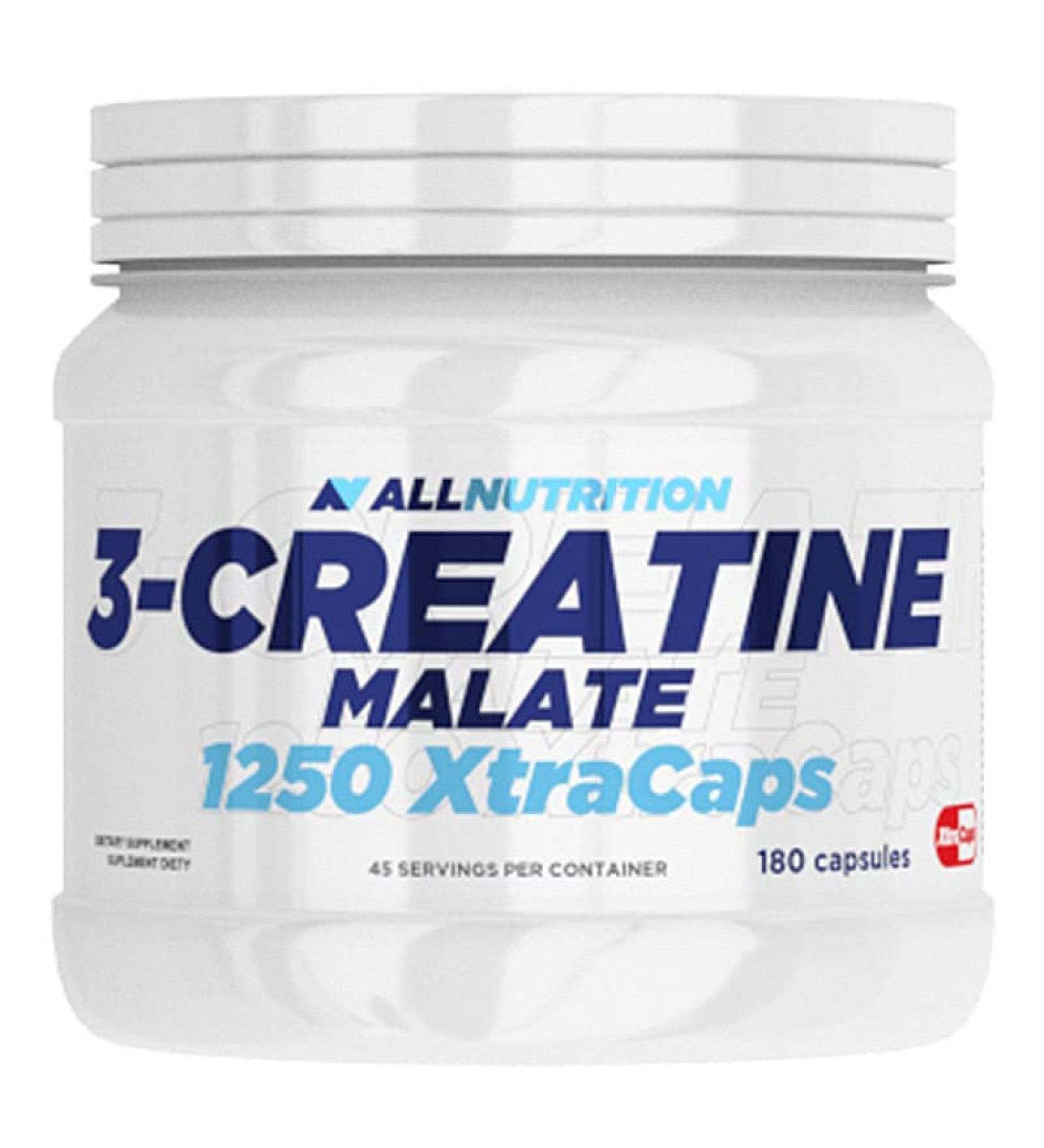 All -Nutrition 3 -Creatine Malate Xtracaps - Creatine Malate for Athletes - Stimulates muscle growth for professional and beginners - with the addition of taurine and vitamin B6-180 capsules