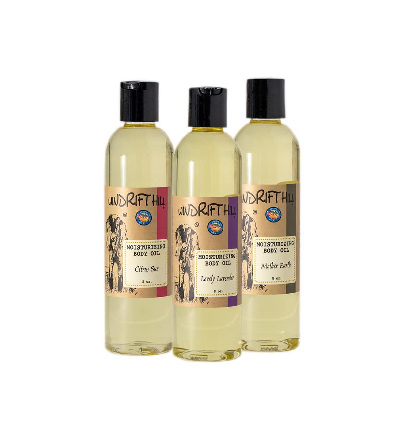 (Mother Earth) Windrift Hill Moisturizing Massage & Bath Oil 8 Ounce Bottle