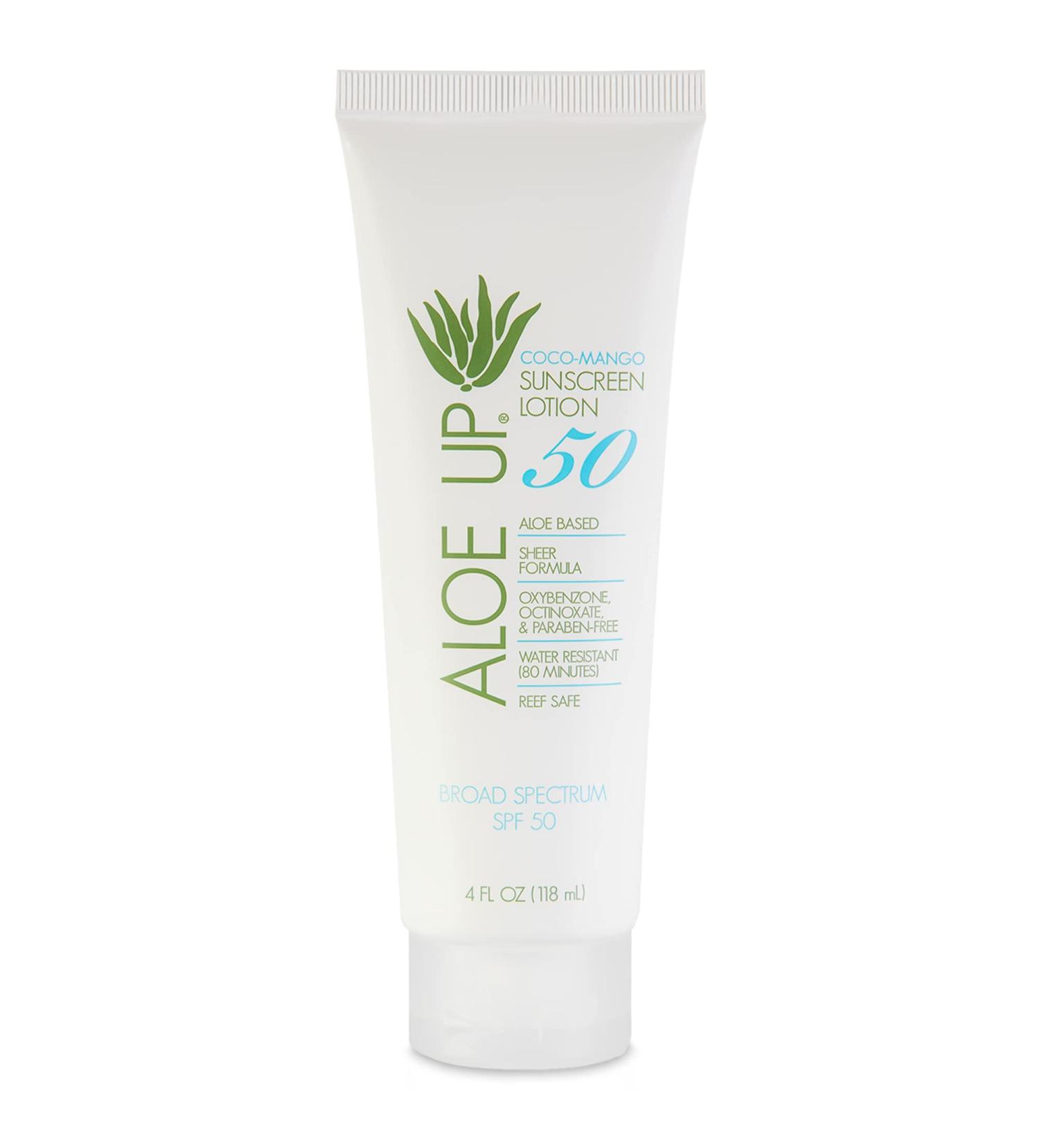 Aloe Up SPF 50 Sunscreen Lotion - Non-Greasy & Quick Absorbing, Reef Friendly Sun Care - 4 Fl Oz - Buy Online on GoSupps.com