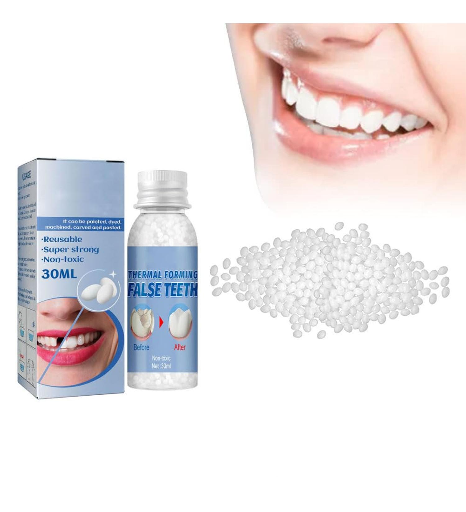Flipped Warm 2 PCs Formable Artificial Teeth - Temporary Dentures Provisional Dental Repair Kit & DIY Vampire Fake Teeth - Buy Online on GoSupps.com