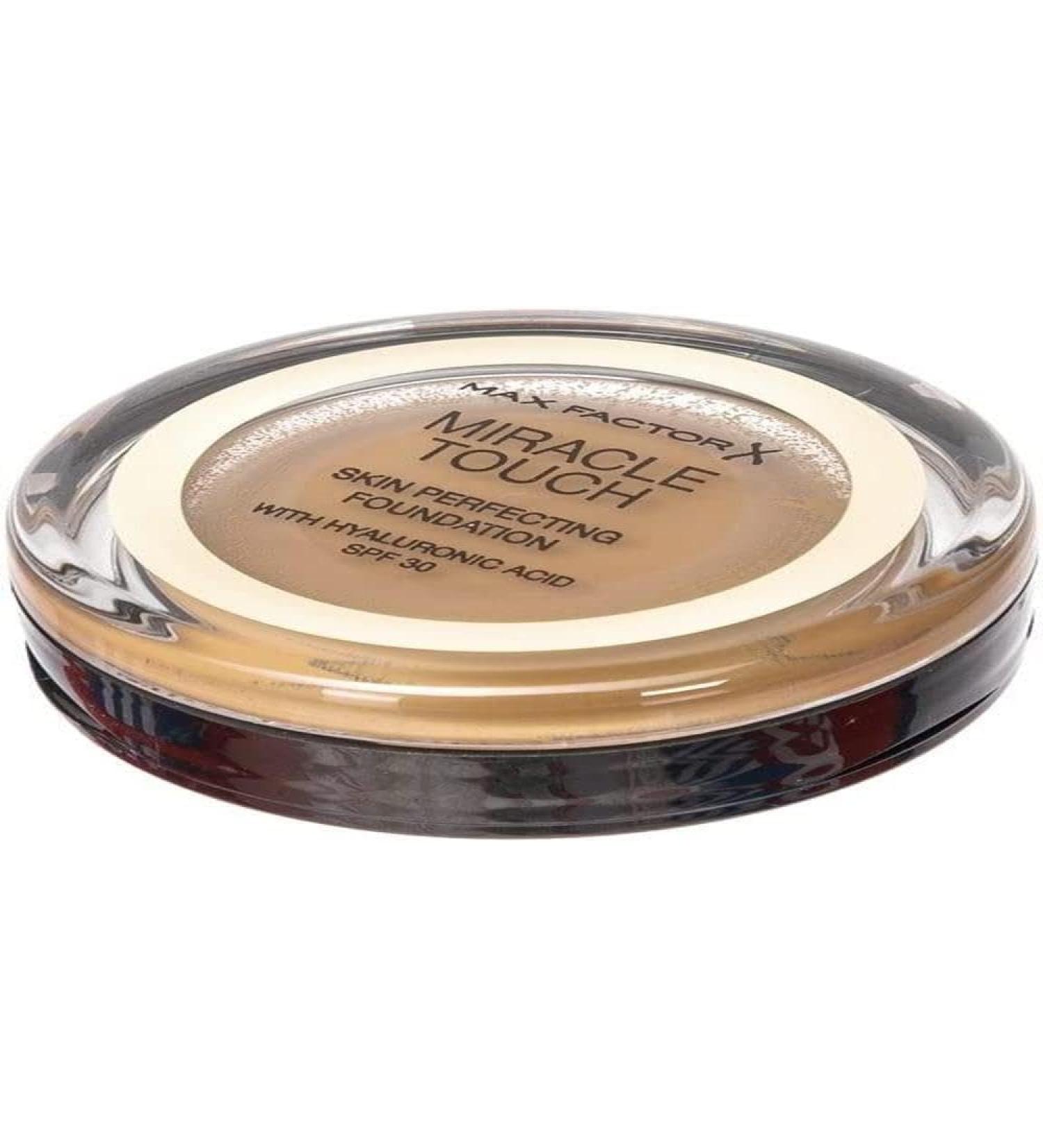 Max Factor Miracle Touch Foundation New and Improved Formula SPF 30 and Hyaluronic Acid 83 Golden Tan 83 Golden Tan 11.5 g (Pack of 1)