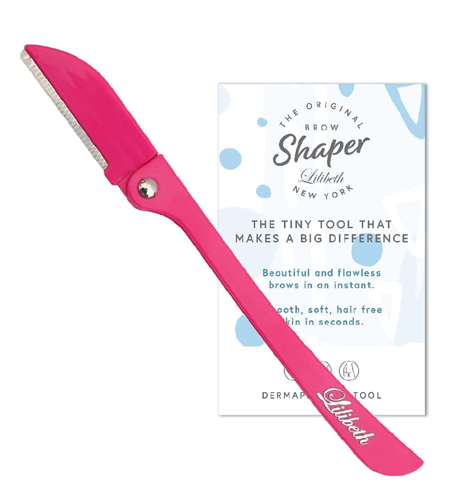 Lilibeth from New York Pink Package Brow Shaper Hygienic Pain-Free Hair Removal & Dermaplaning Tool for All Hair & Skin Types - Buy Online on GoSupps.com
