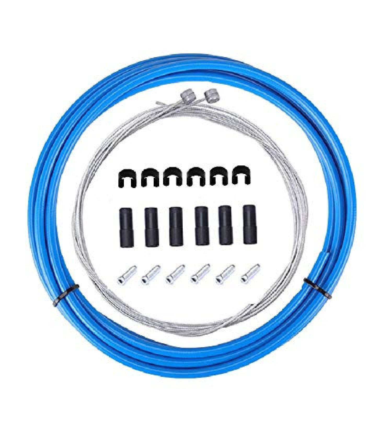 Star-Art Brake Cable Housing Kit Set for Road Mountain Bikes - Includes Cables, Housing, Ferrules, End Caps, C-Clips Buckle - Blue - Buy Online on GoSupps.com