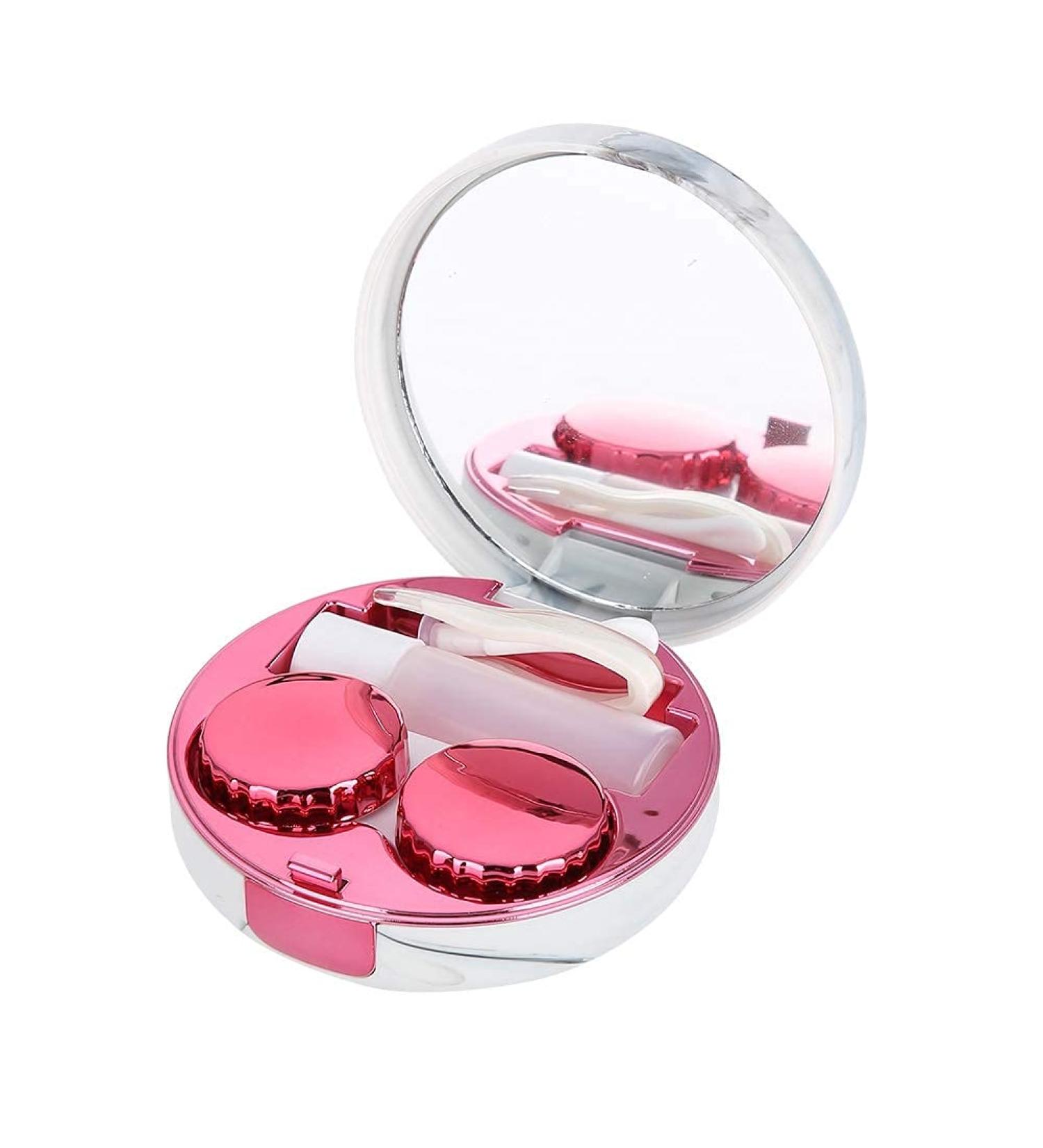 Portable Contact Lens Box Set - 4 Colors Marble Pattern Eye Care Storage - Red - Buy Online on GoSupps.com