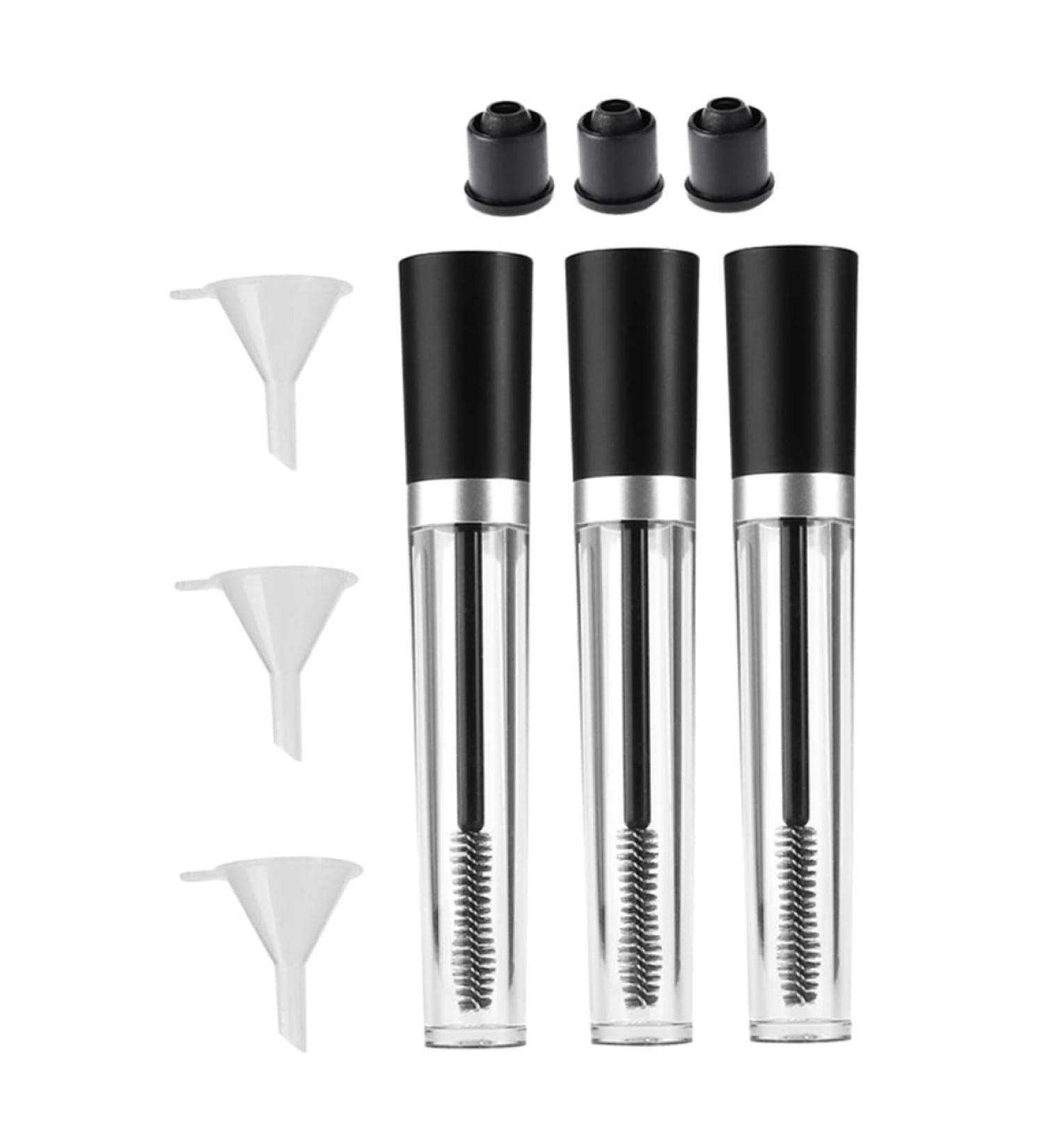 Outanaya 6pcs Eyelash Solution Bottle Portable Eyelash Tube Small Eyelash Bottle Mini Funnel Black Plastic - Buy Online on GoSupps.com