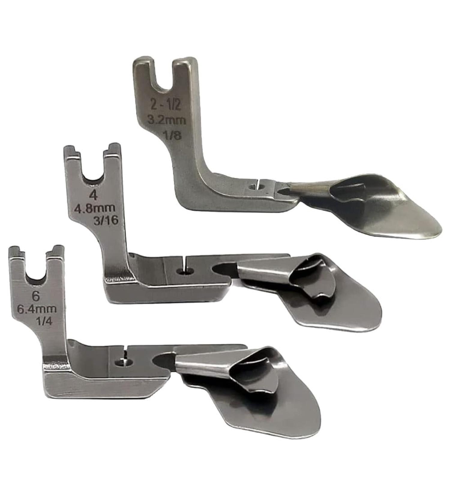 Knnuey 3 Pieces Hem Pull Tube Silk Chiffon Skirt Crimp Presser Foot Flat Auto Bow Curling Presser Foot 1/8+3/16+1/4 - Buy Online on GoSupps.com