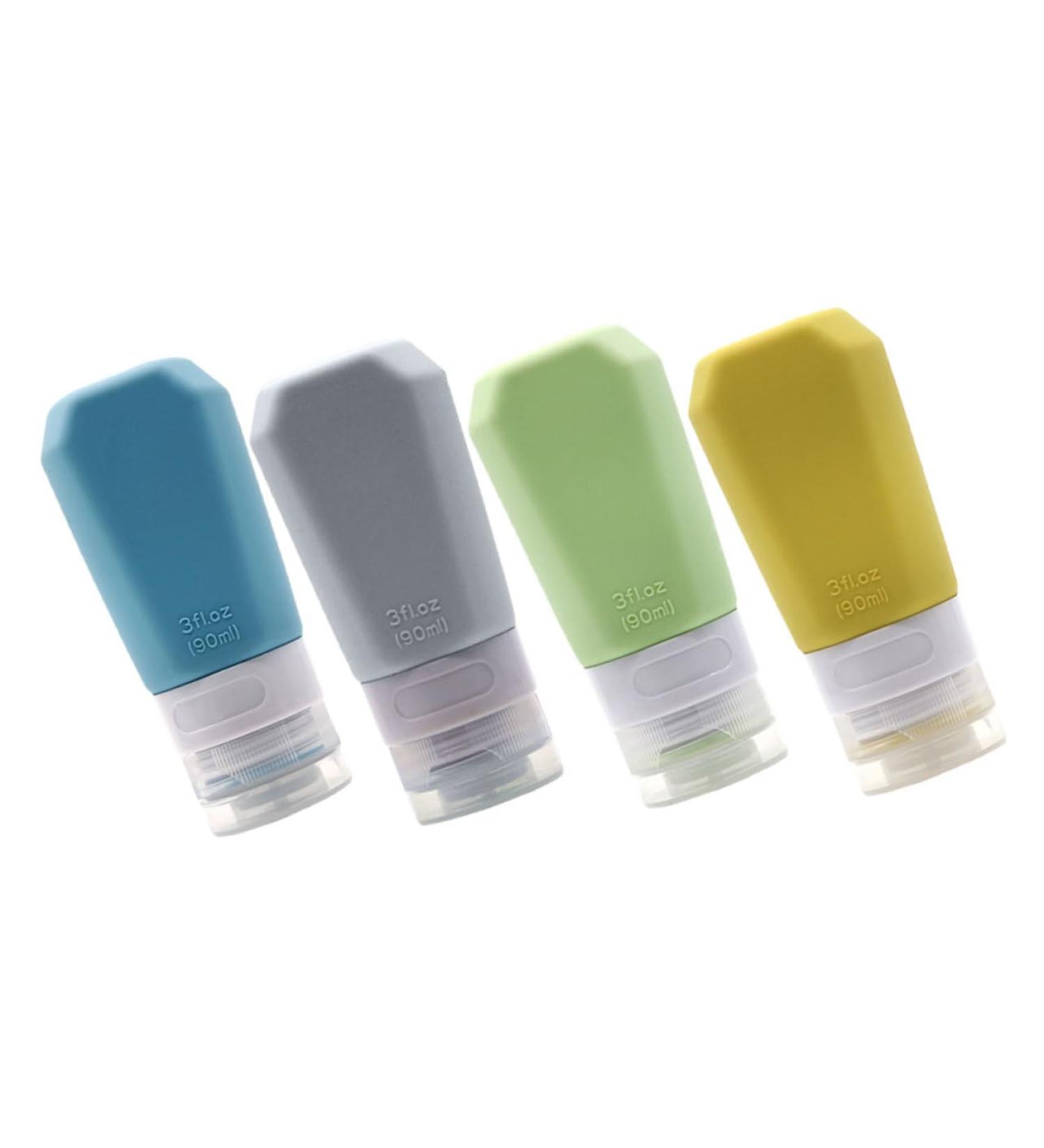 Beatifufu Travel Toiletries 1 Set Silica Gel Bottle Storage Cosmetic Bottle Travel Squeeze Bottle - Buy Online on GoSupps.com