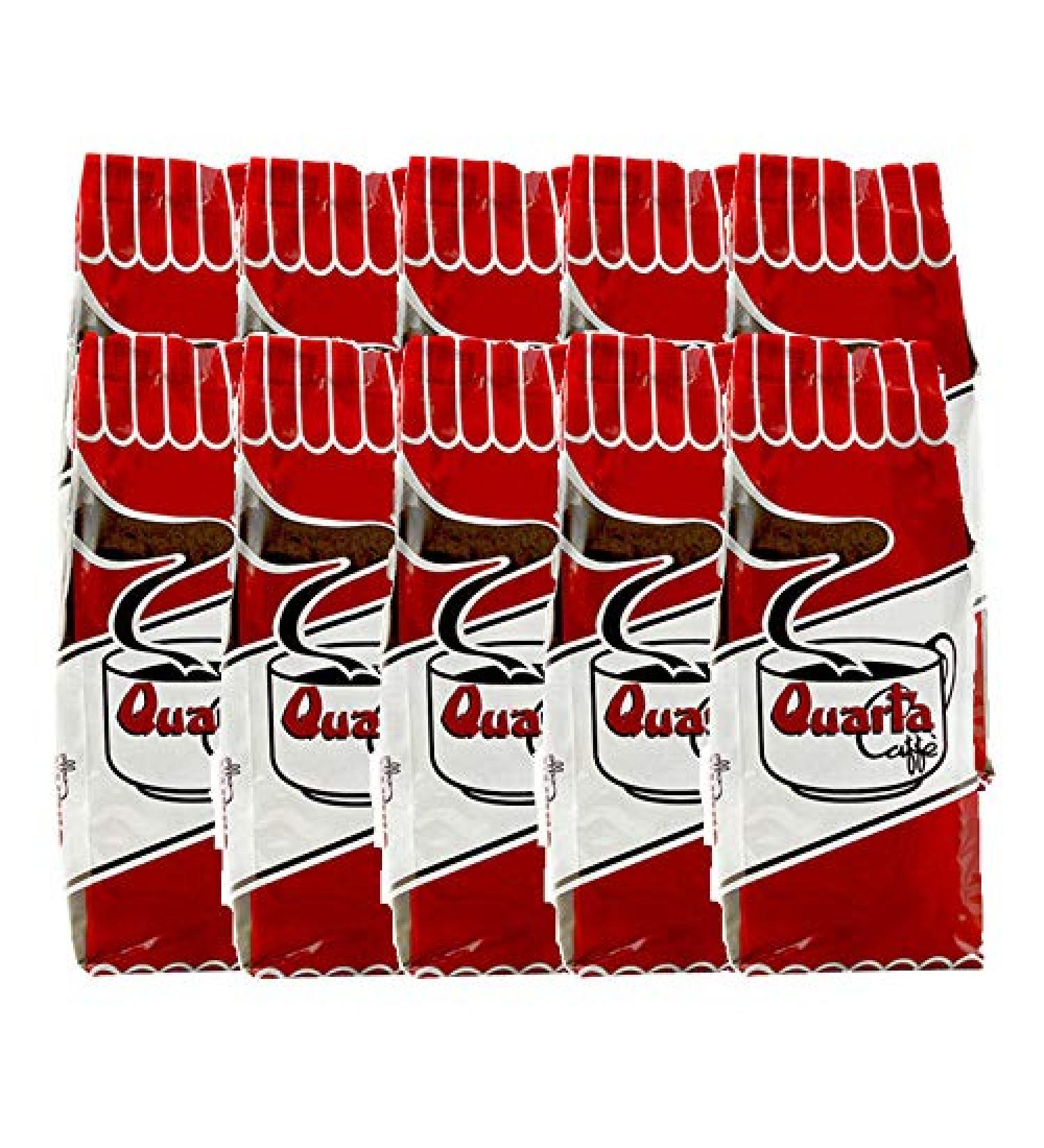 Torrefazione QUARTA Spa Ground fourth coffee Rossa Arabic and robust coffee 250 g strong and powerful aroma 10 packs of 250 g Made in Puglia Salento - Buy Online on GoSupps.com