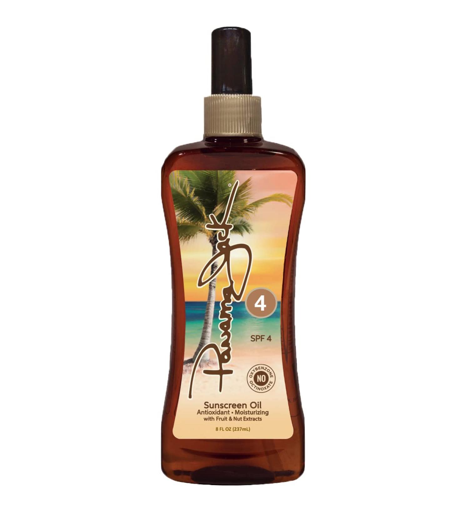 Panama Jack Sunscreen Tanning Oil - SPF 4 PABA Paraben Gluten & Cruelty Free Antioxidant Formula with Exotic Oils and Fruit & Nut Extracts 8 FL OZ 8 Fl Oz (Pack of 1) - Buy Online on GoSupps.com