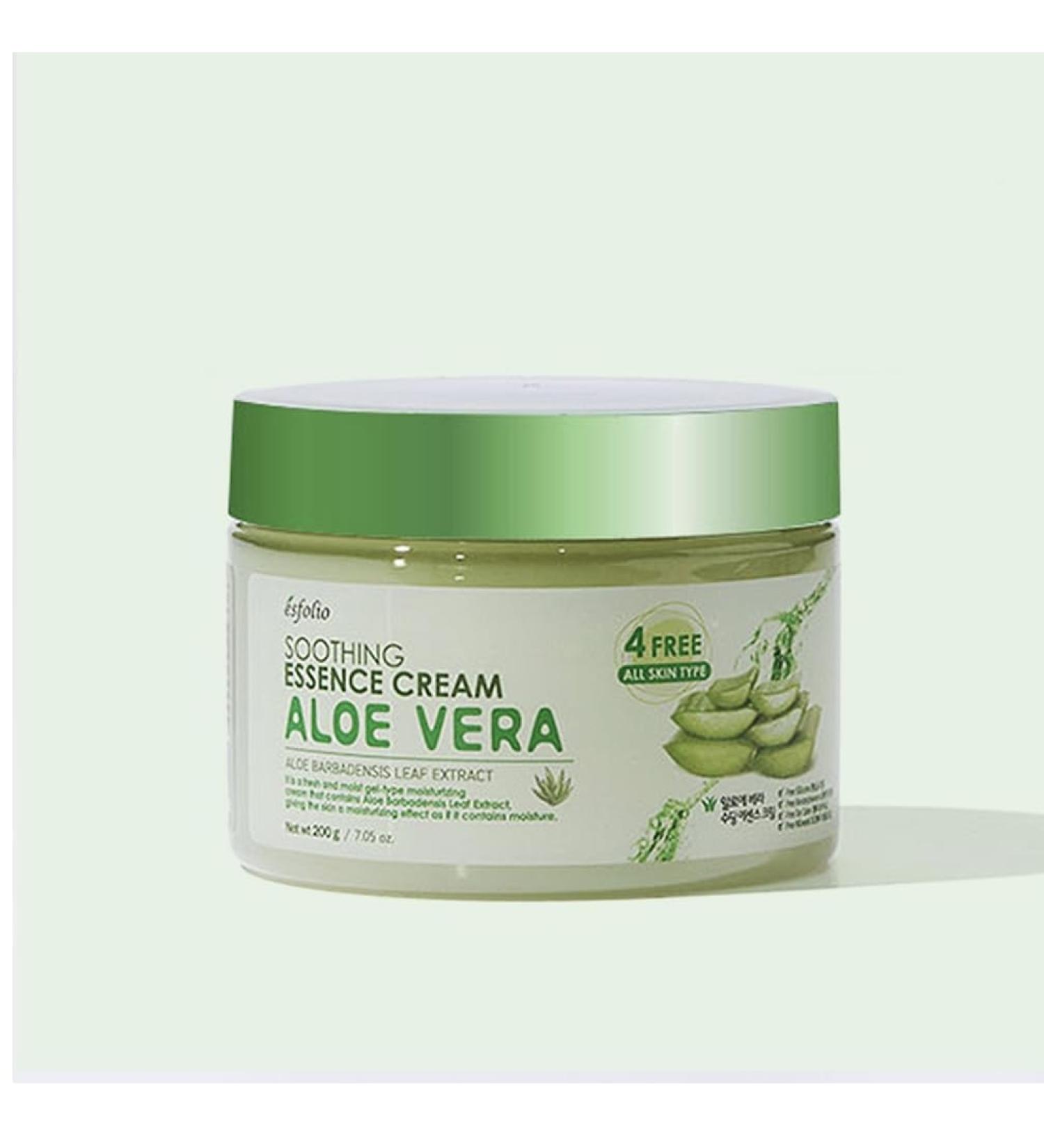 esfolio Made in Korea Moisture Essence Face Cream Aloe Vera 7.05 OZ Lightweight Daily Hydrating with Aloe Vera and Moisture-Rich Formula Nourishing Softening and Smoothing