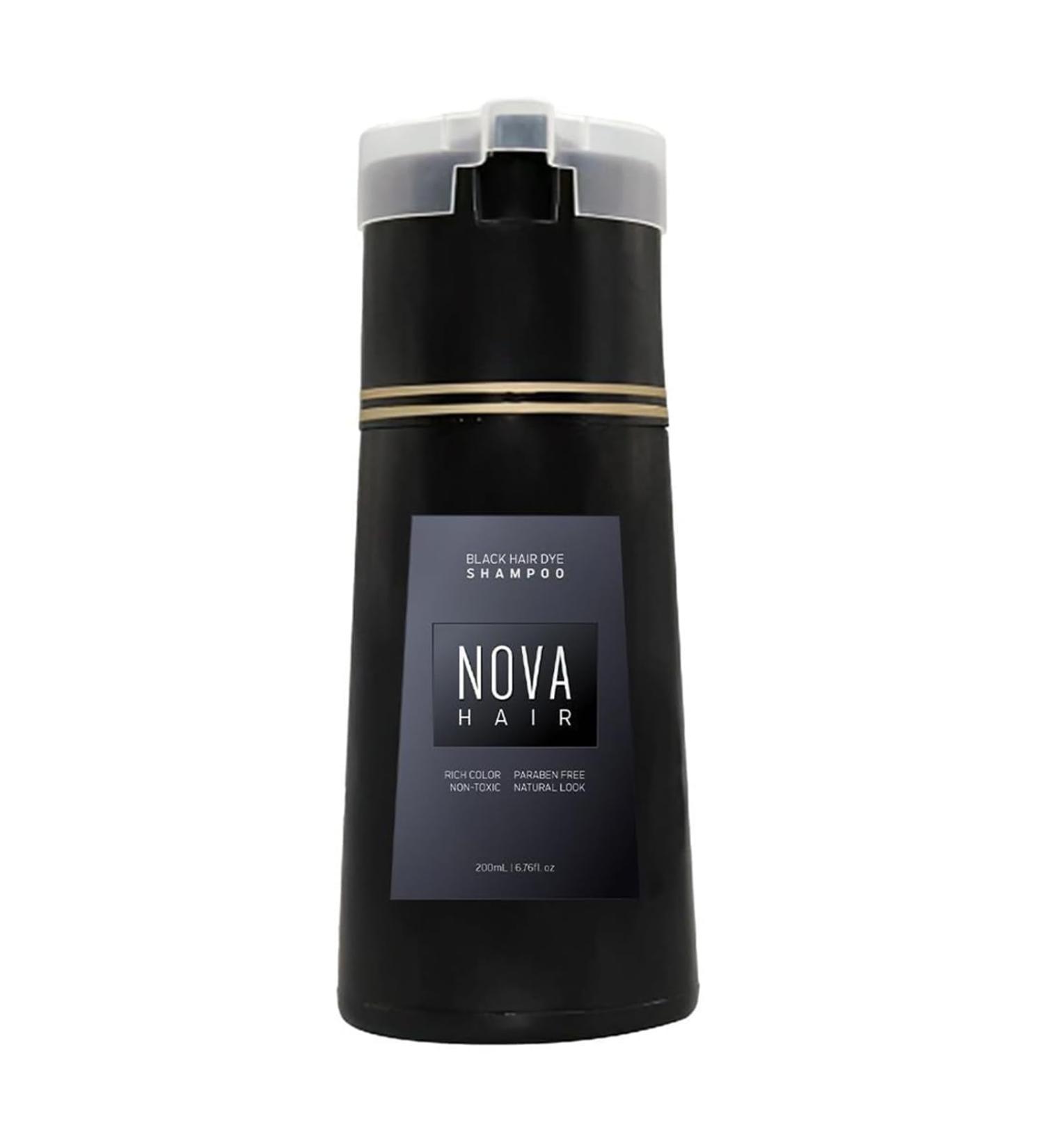 Nova Hair Dye Shampoo Nova Hair Instant Dye Shampoo for Men & Women (Black) - Buy Online on GoSupps.com