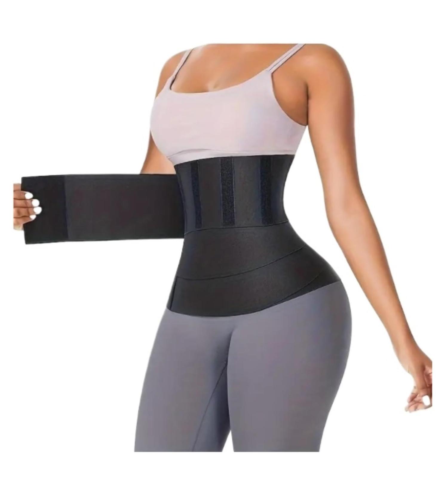 Back Support Back Brace Lumbar Support Waist Trainer Trimmer Sauna Sweat Belt Tummy Wrap Weight Loss Body Shaper Tummy Back Support Belt(6 Meters) 6 meters Black - Buy Online on GoSupps.com