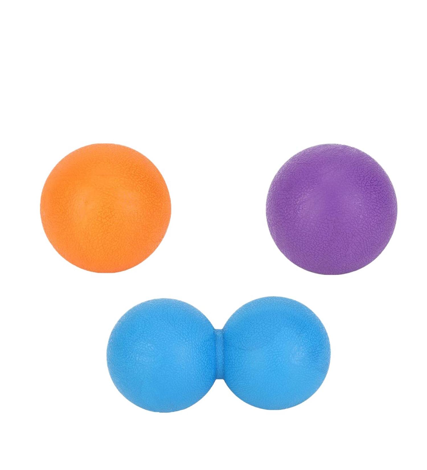 Fascia Ball 3-Pack | Massage Balls for Sore Muscles & Myofascial Relaxation | Trigger Point Therapy | Purple Orange & Blue - Buy Online on GoSupps.com