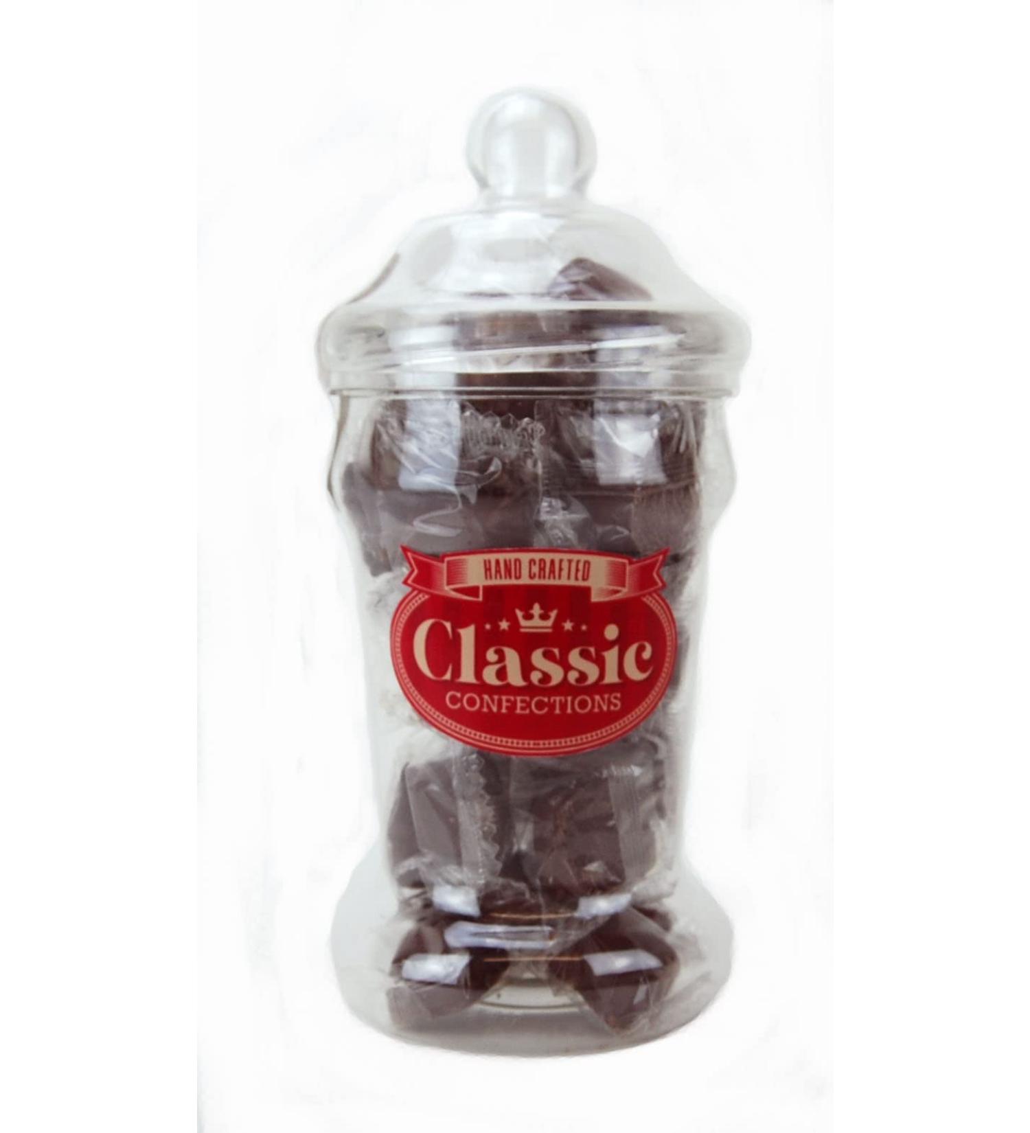 Bysel 550g Milk Chocolate Coated Turkish Delight in a Victorian Style Jar