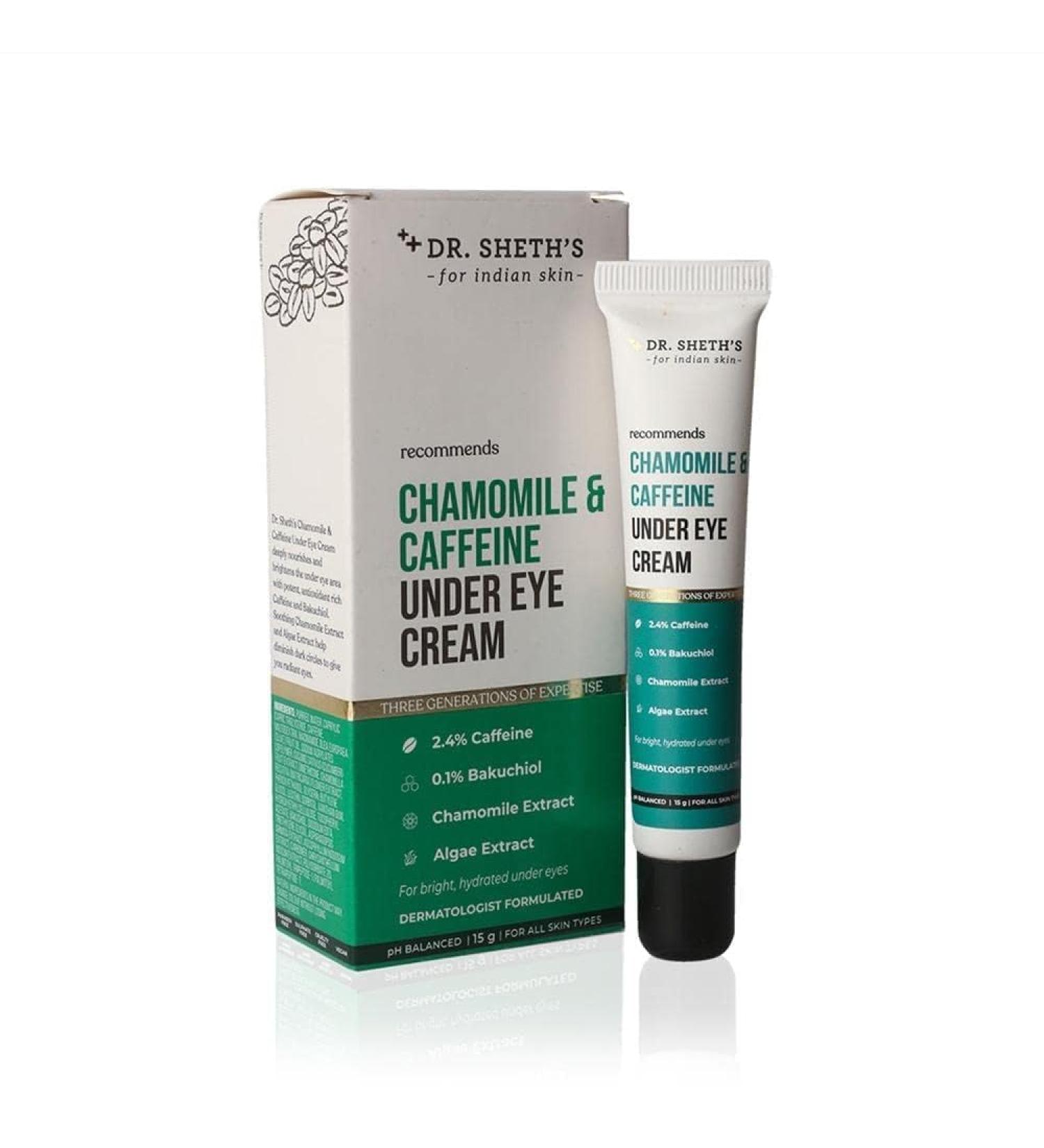 Dr. Sheth's Vegan Under Eye Cream for Dark Circles | Reduces Fine Lines Wrinkles & Puffiness - 15g - Buy Online on GoSupps.com