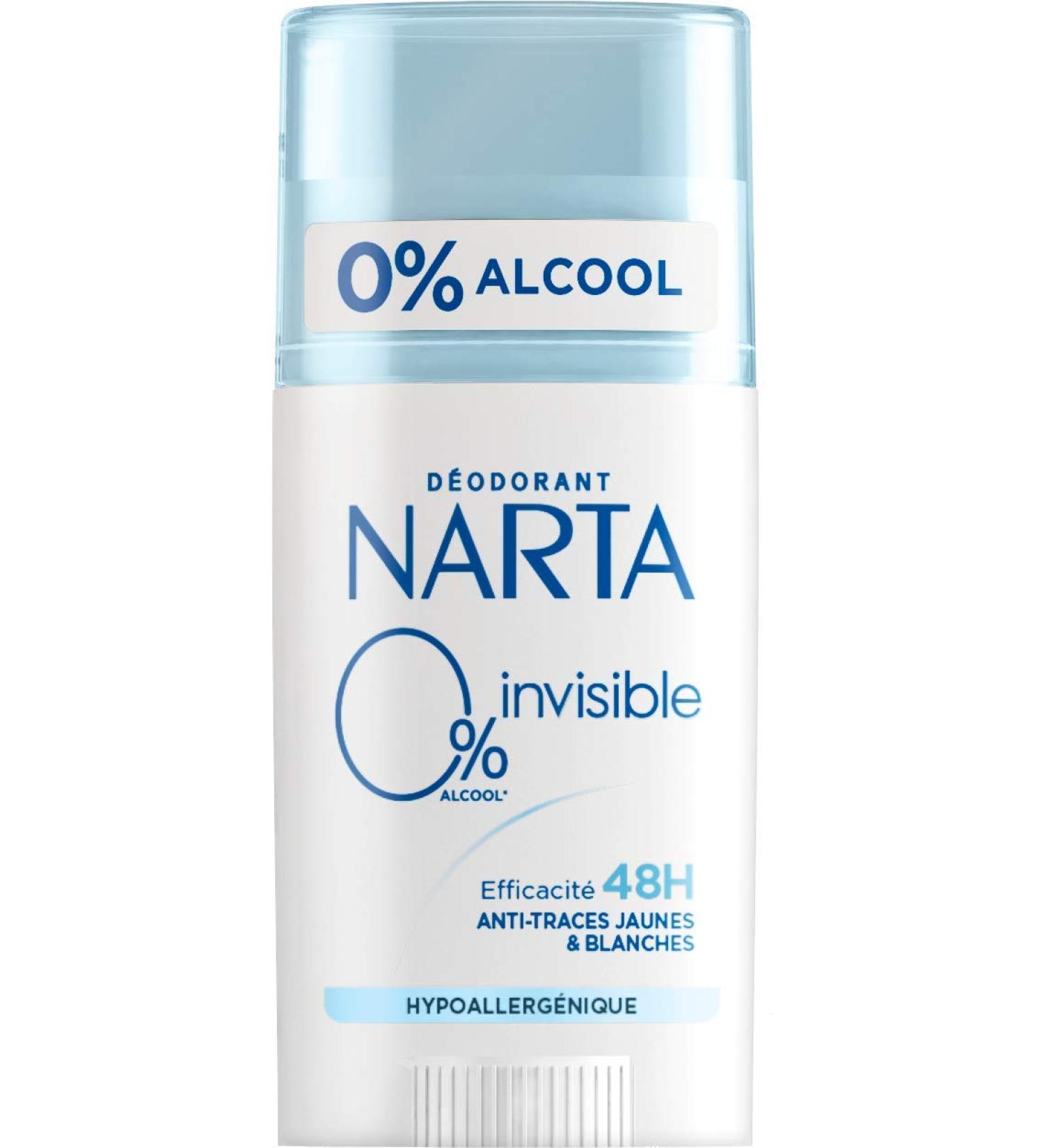 Narta Invisible 0% Deodorant Stick for Women Anti-Traces 48h 50 ml