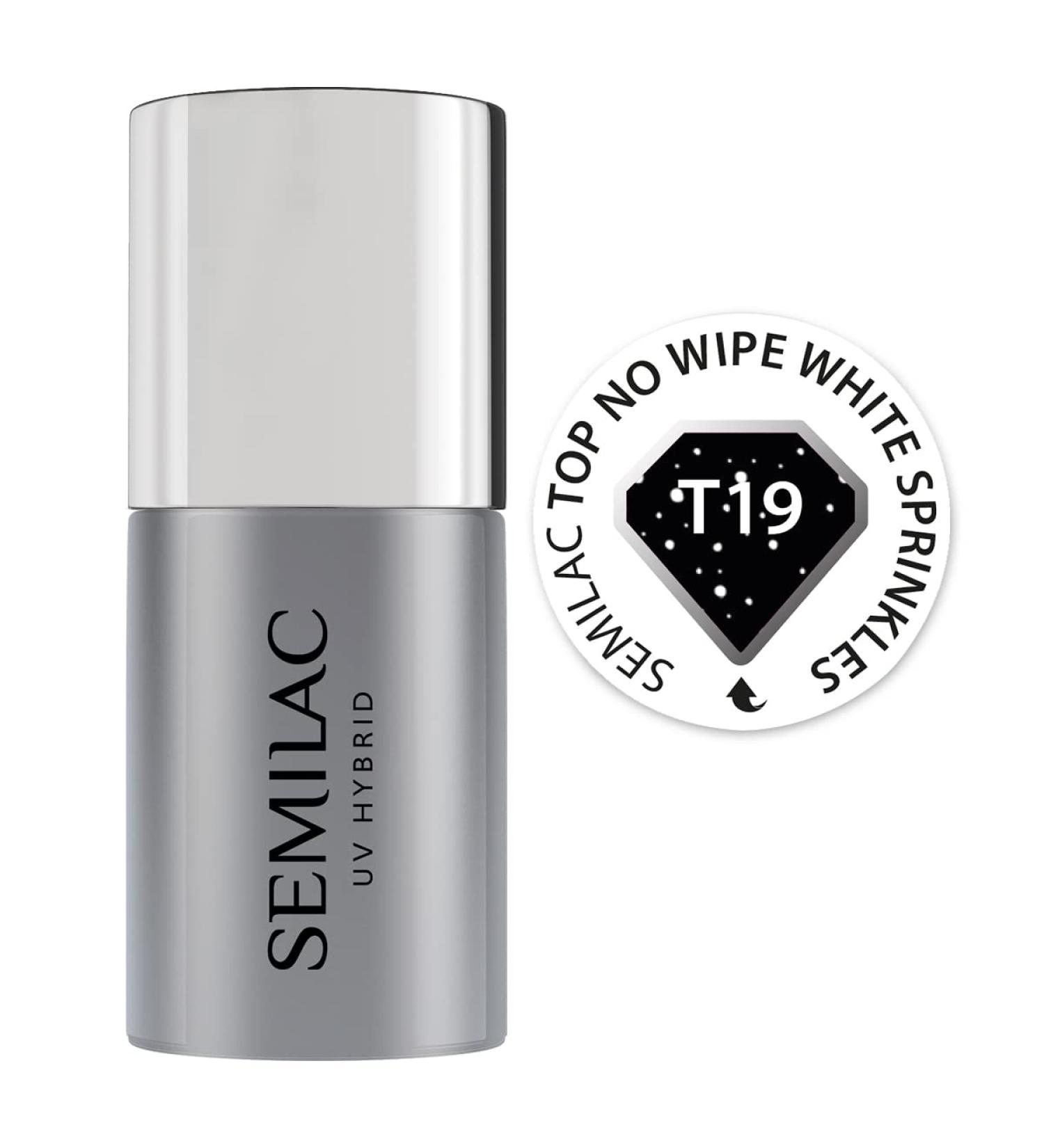 Semilac T19 Top No Wipe White Sprinkles 7 ml T19 White Sprinkles - Buy Online on GoSupps.com