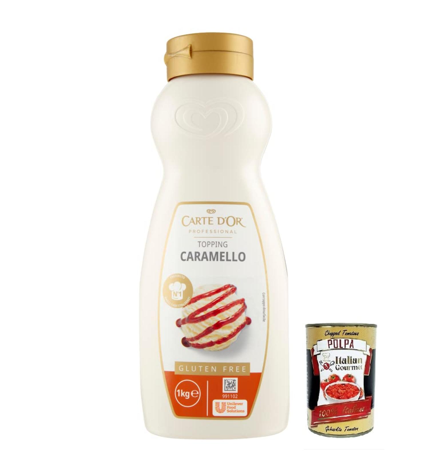  Italian Gourmet E.R. Carte d'Or Topping Caramello Sweet Caramel Sauce for Cake and Ice Cream Decoration 1 kg + Gourmet Polpa di Pomodoro Italian Box 400 g - Buy Online on GoSupps.com