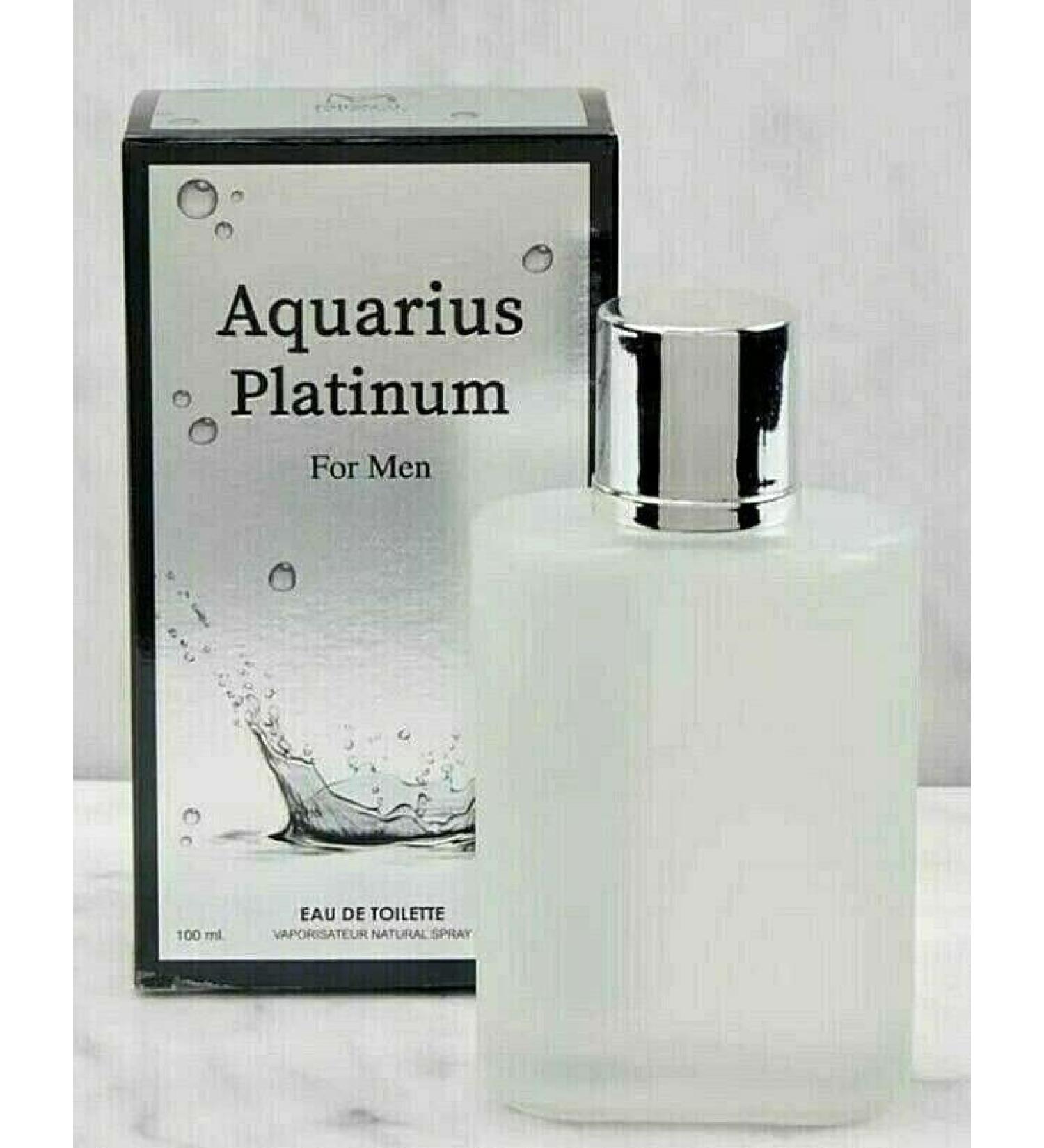AQUARIUS PLATINUM Men's Designer EDT Cologne 3.4 oz Spray by MIRAGE BRANDS
