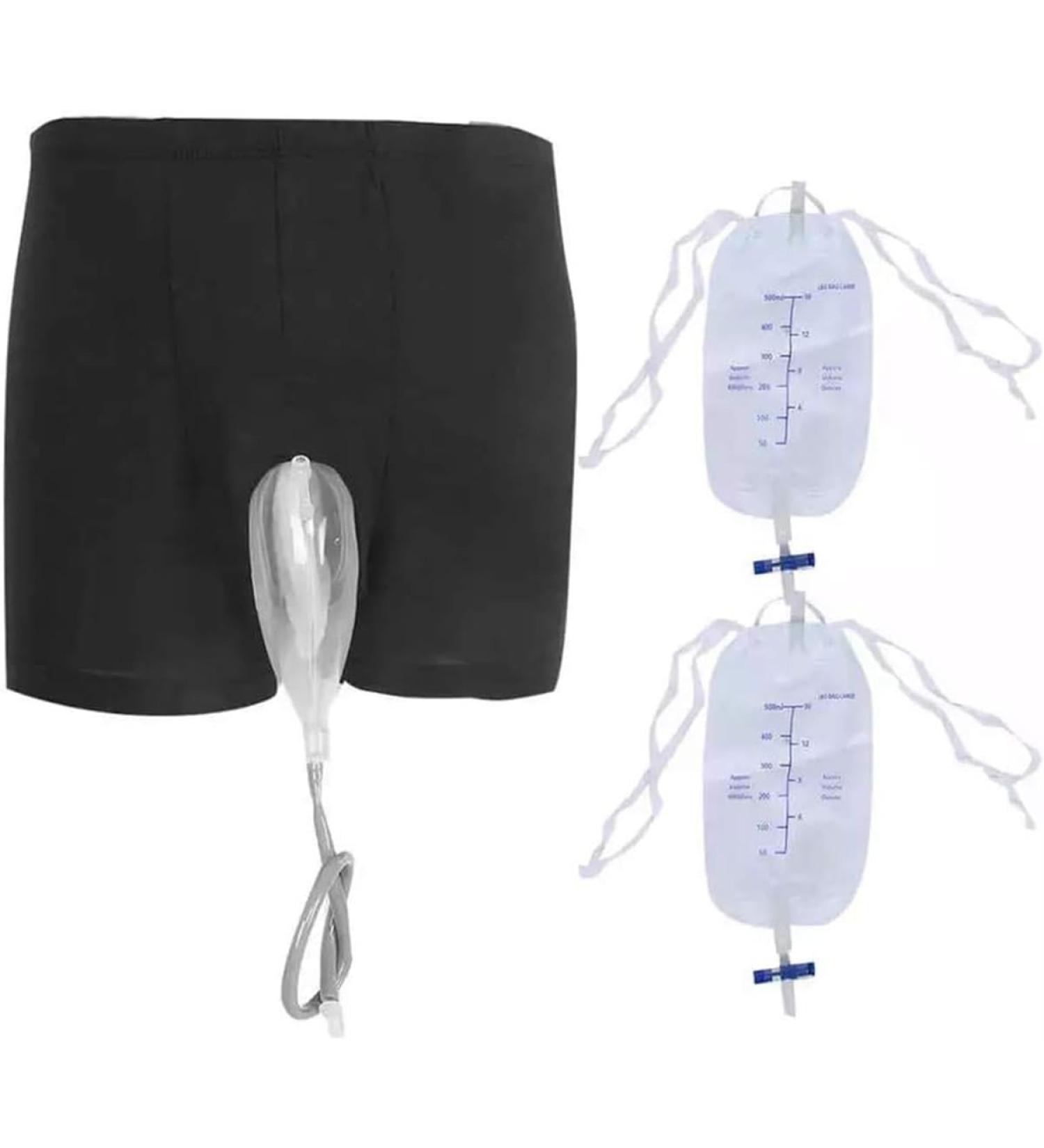 Urine Bag Incontinence Pants Wearable Leak Proof Urinal System Urinary Drainage Stabilizatio Device Spill Proof Collector Portable Leak Proof Urine Funnel Ideal for Men (Size : Small (52-76cm)) - Buy Online on GoSupps.com