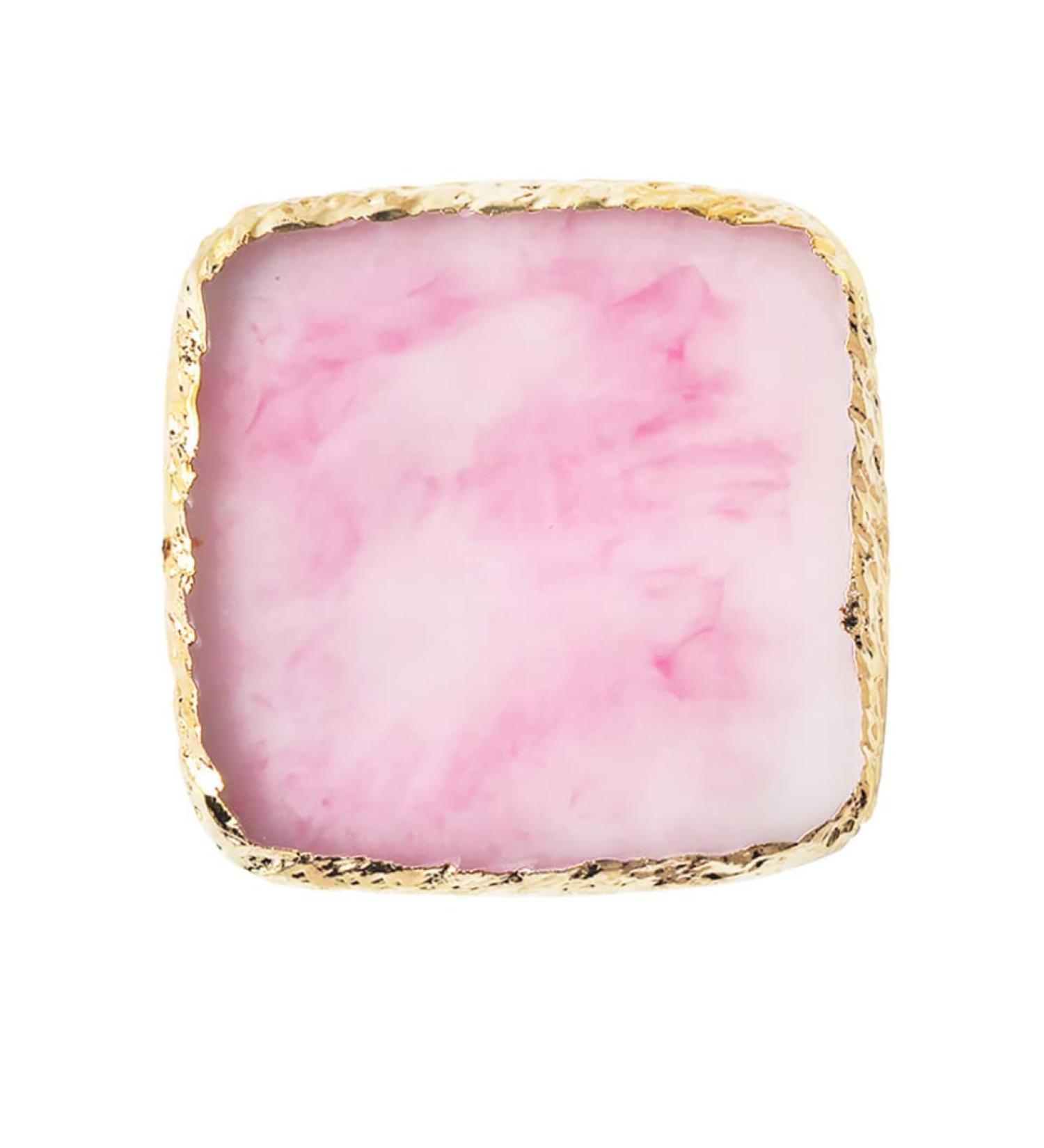1pc Square Resin Nail Art Painting Gel Palette Golden Edge Polish Agate Mix Stir Crystal Resin Stone Plate Manicure Accessory DIY Tool Cosmetic mixing palette - Buy Online on GoSupps.com