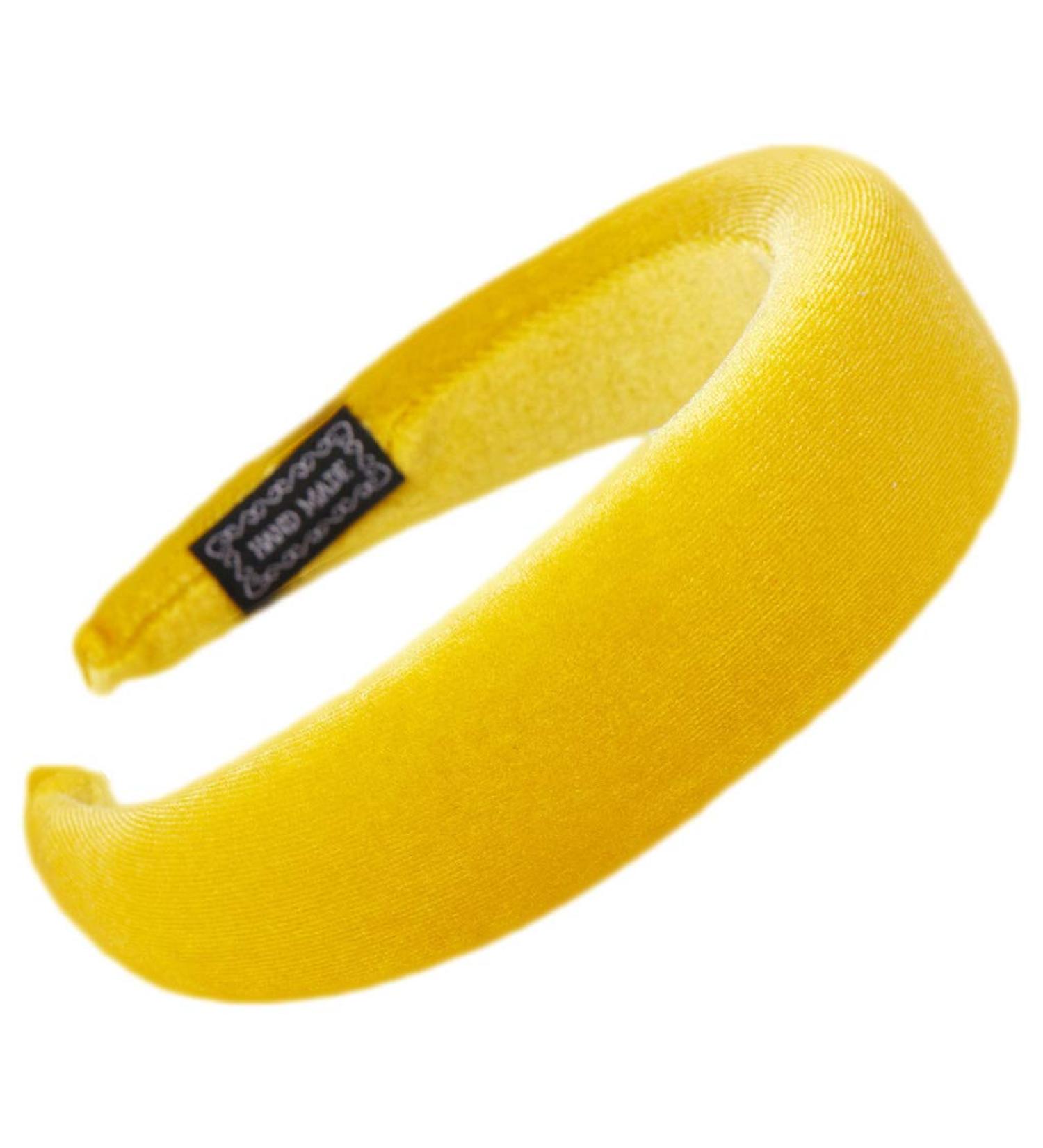Siwetg Padded Wide Headband for Women - Shiny Velvet Fabric 11 Colors including Yellow | Best Headbands for Stylish Hair Accessories - Buy Online on GoSupps.com