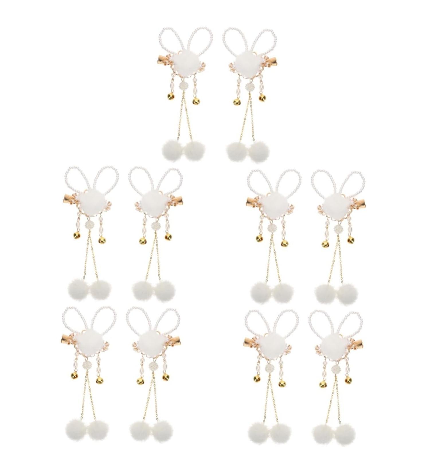 FRCOLOR 5 Pairs Bunny Hairpin Hair Clips for Babies Girls Barrettes for Hair Easter Hair Decoration Plush Ball Hair Barrettes Baby Decor Girls Hairpin Hair Pin Metal Rabbit Ponytail Child - Buy Online on GoSupps.com