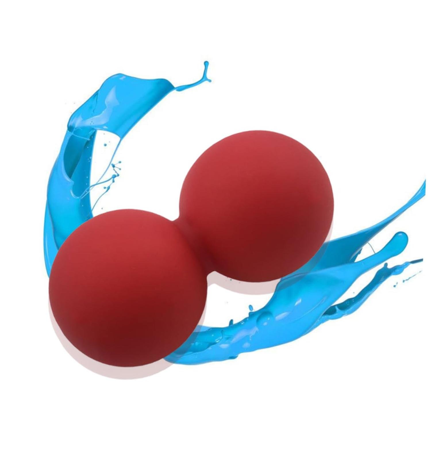 Anneomas Peanut Massage Ball - Silicone Roller for Muscle Relief Mobility & Relaxation | Foot Sole & Whole Body Massage - Fitness Red - Buy Online on GoSupps.com