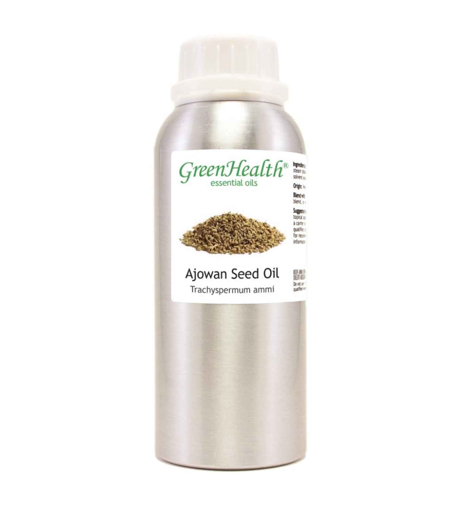 Ajowan Seed Essential Oil 8 fl oz (237 ml) Aluminum Bottle w/Plug Cap 100% Pure Essential Oil GreenHealth - Buy Online on GoSupps.com