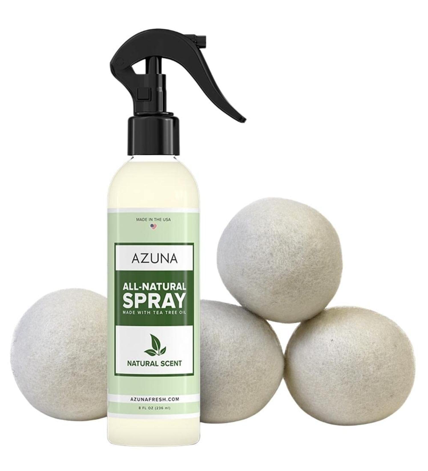 Azuna LaundryFresh Dryer Ball Kit | Organic Wool Dryer Balls - All-Natural Fabric Softener Eco-Friendly Dryer Sheet Alternative | Reusable & Long Lasting Reduces Wrinkles - Buy Online on GoSupps.com