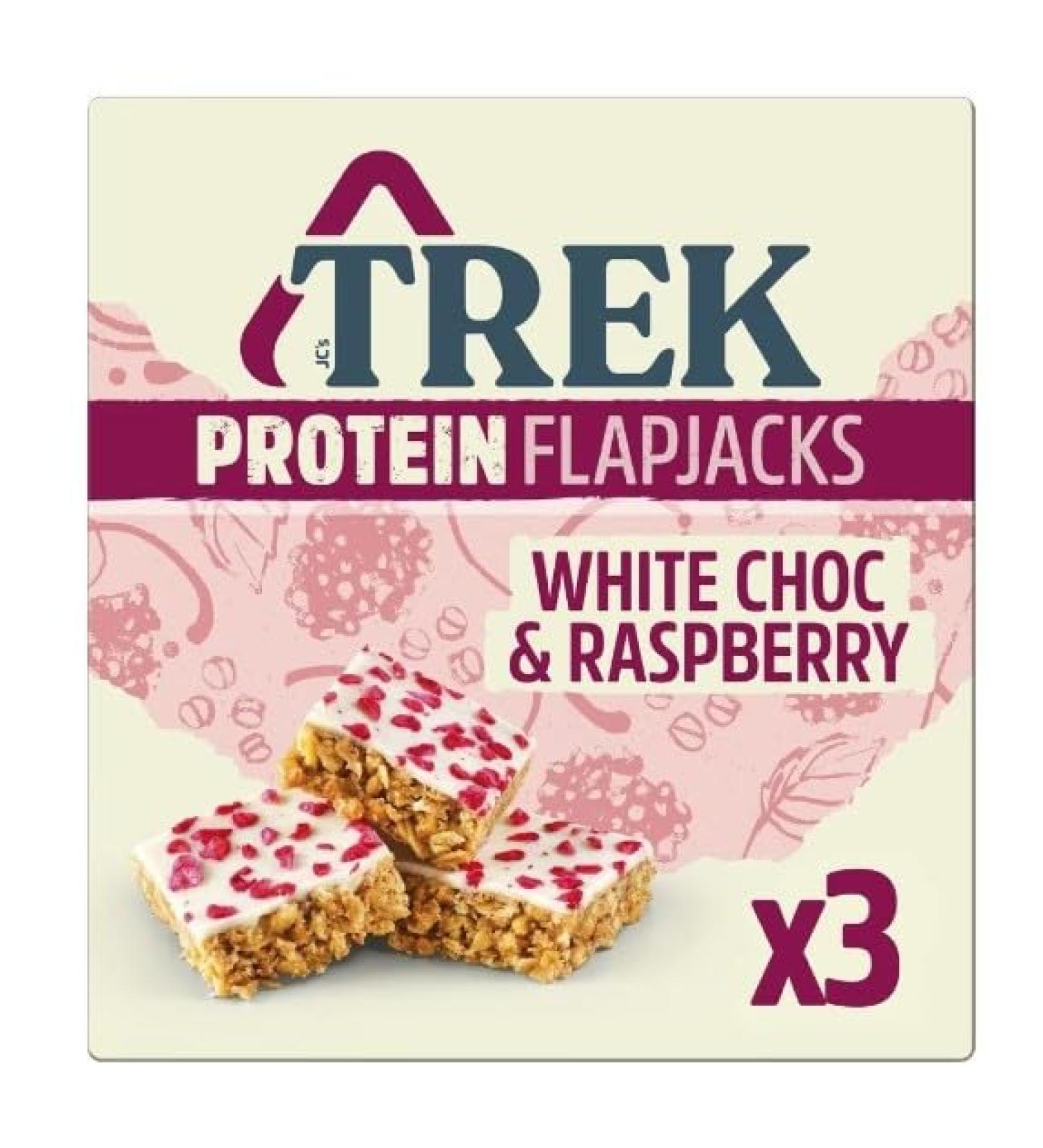 Trek White Chocolate & Raspberry Protein Flapjacks 3X40g
