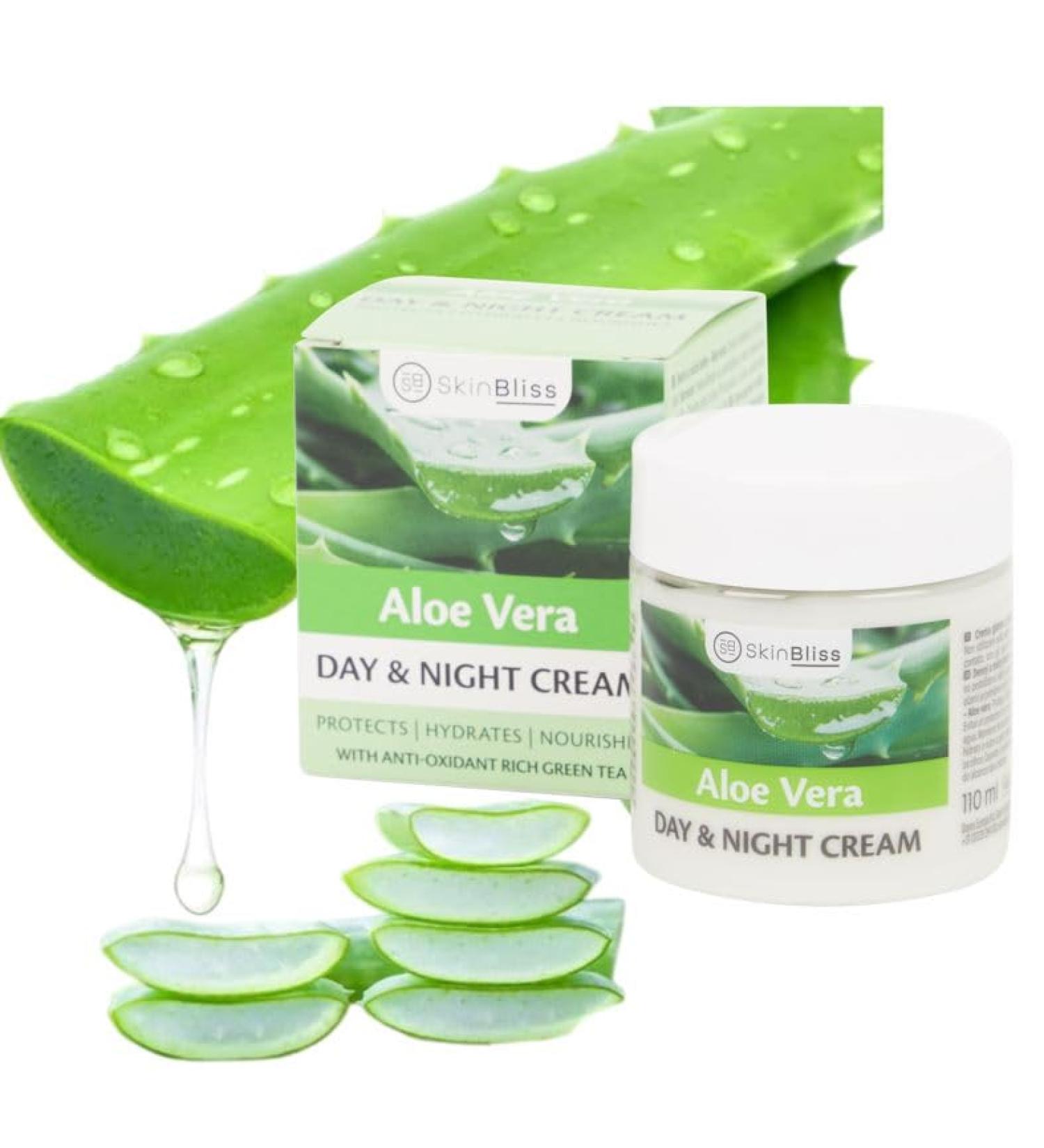 SkinBliss Natural Aloe Vera Face Cream: Day and Night AloeVera Cream Effective Hydration & Cell Renewal Cream 110 ml - Buy Online on GoSupps.com
