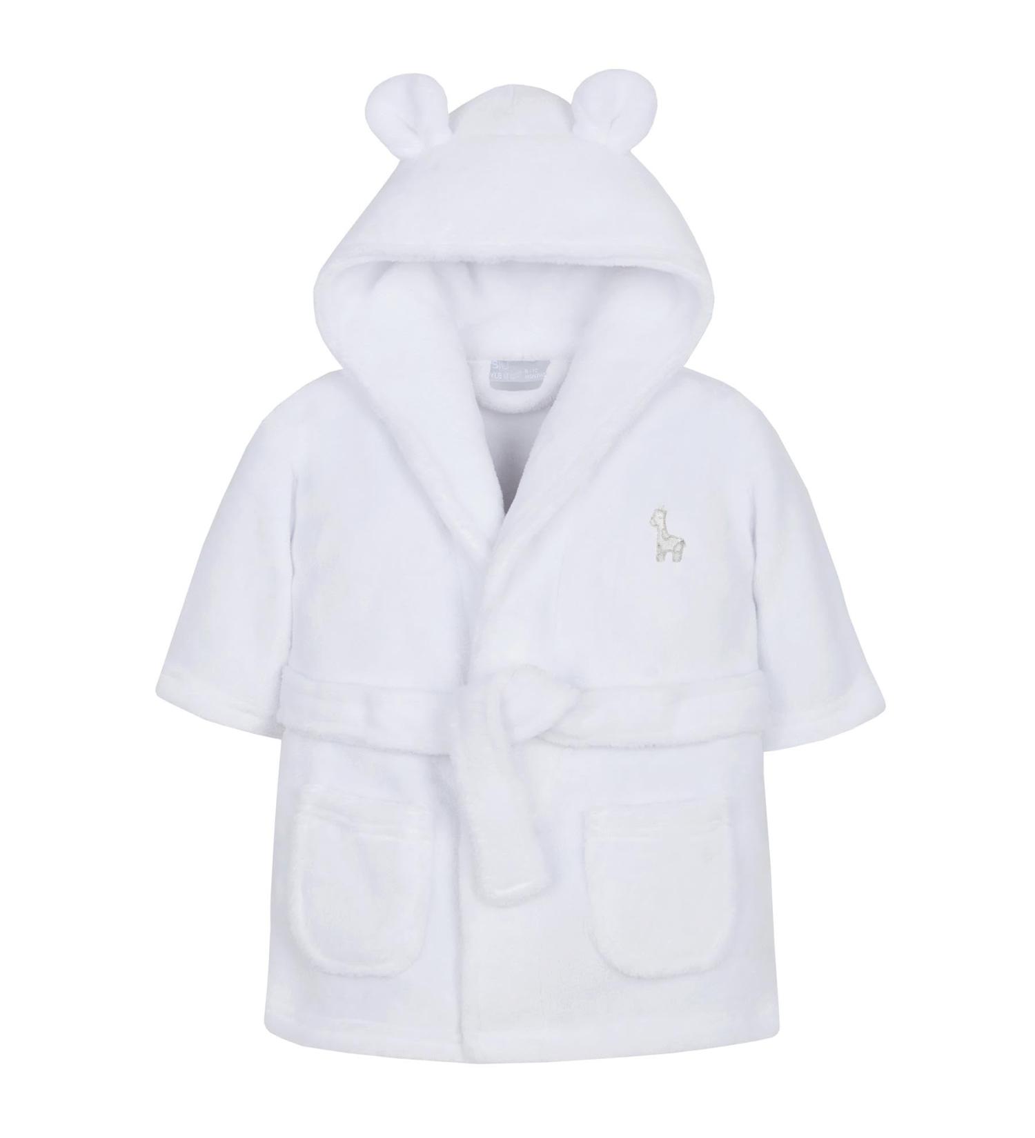Babies Dressing Gown Robe | Plush Fleece Velvet | Soft & Cozy | 4-5 Years | White - Buy Online on GoSupps.com