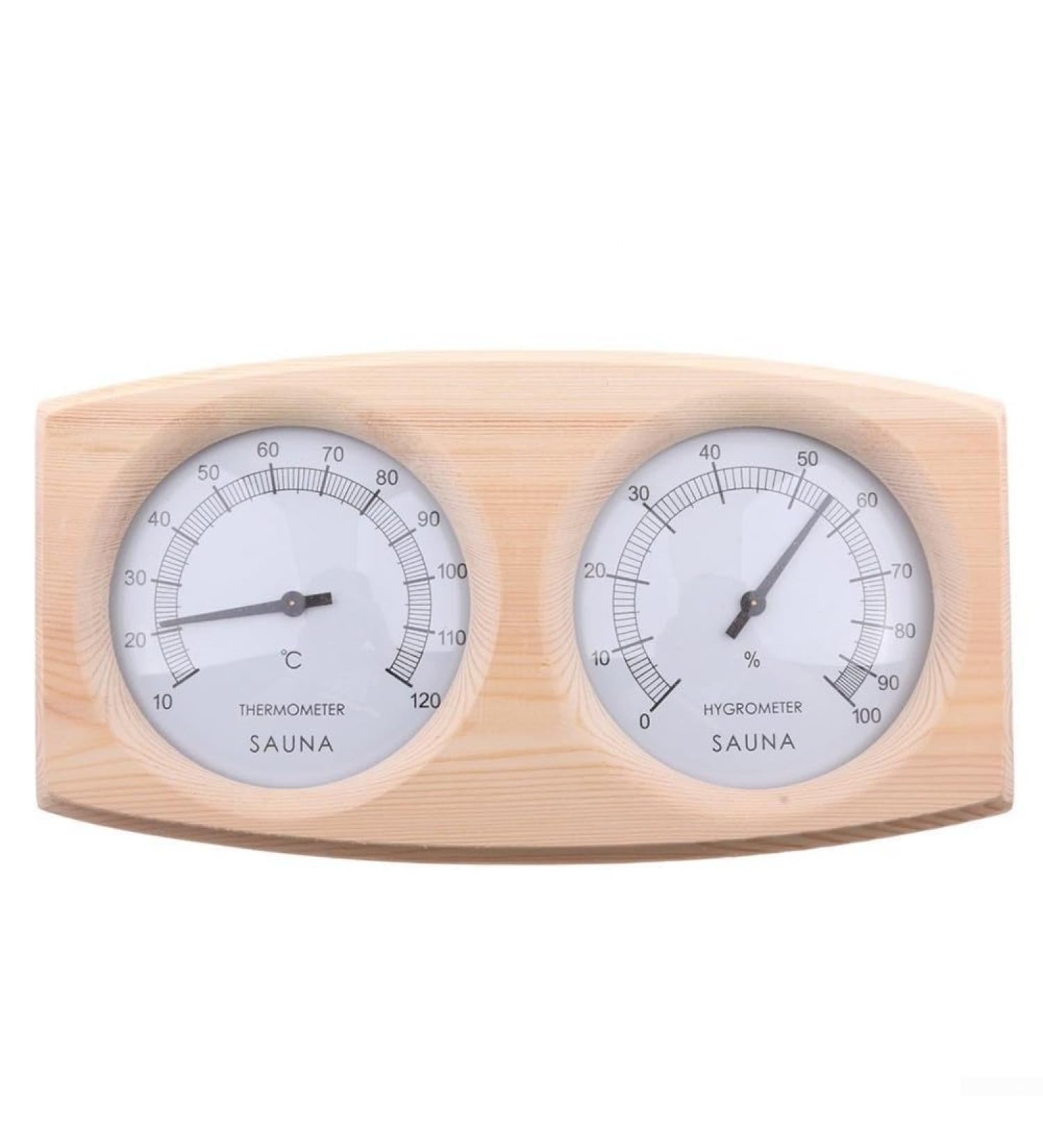 Premium Wooden Sauna Thermometer & Humidity Meter - Accurate Temperature Control for Your Sauna - Buy Online on GoSupps.com