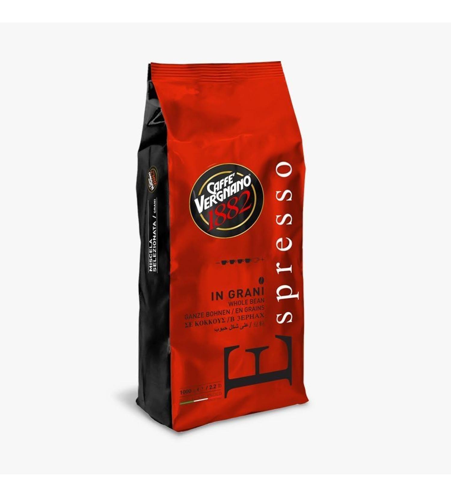 kg Caffè Vergnano 1882 en haricots - (6 SACS DE 1 KG) - CHOISISSEZ LE MÉLANGE DE HARICOTS (ESPRESSO)