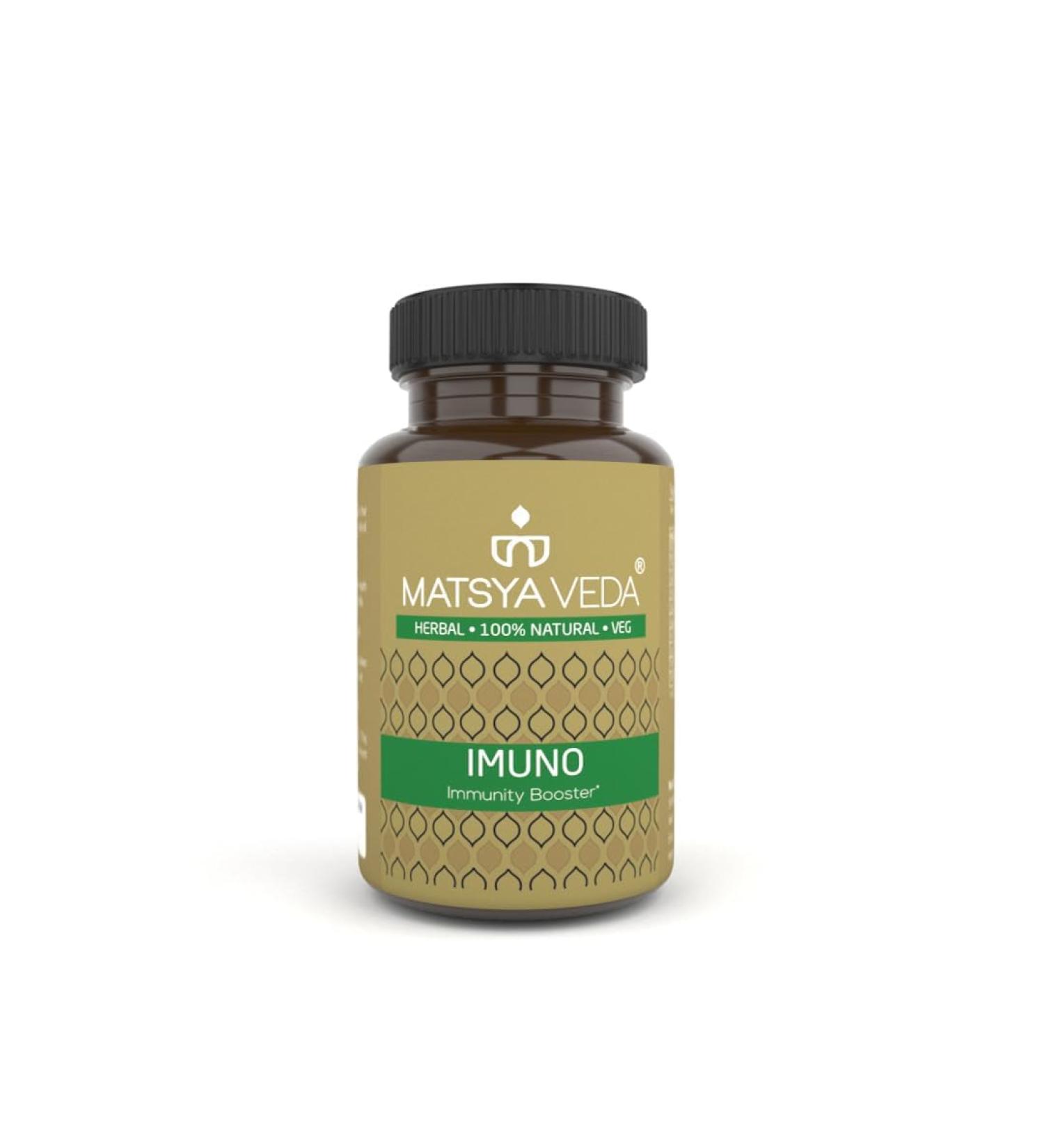 IMUNO | Advanced Immunity Booster with Herbal Blend of 15+ Ingredients (Amla Ashwagandha Tulsi) | 30 Capsules