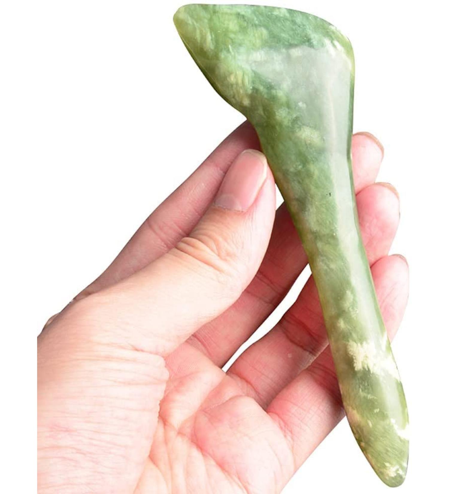 Jade Acupressure Gua Sha Scraper | Trigger Point Massage Tool for Body Relaxation & Pain Relief - International Shipping Available - Buy Online on GoSupps.com