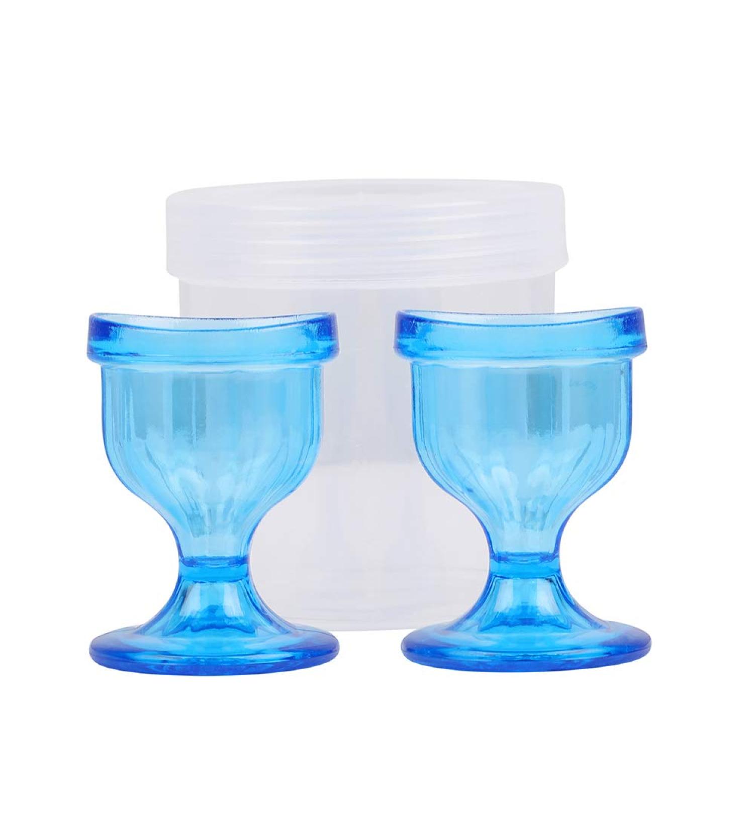 ChillEyes Colored Eye Wash Cups with Storage Container - Effective Eye Cleansing - Snug Fit Eye Shaped Rim - 2 Pcs (Blue) - Buy Online on GoSupps.com