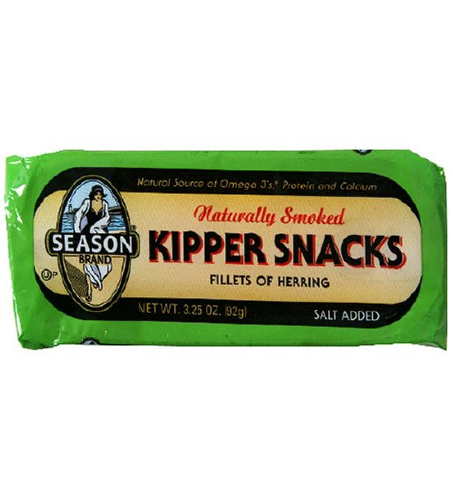 Season Kipper Snacks (Fillets of Herring), 3.25-Ounce Tins (Pack of 24)